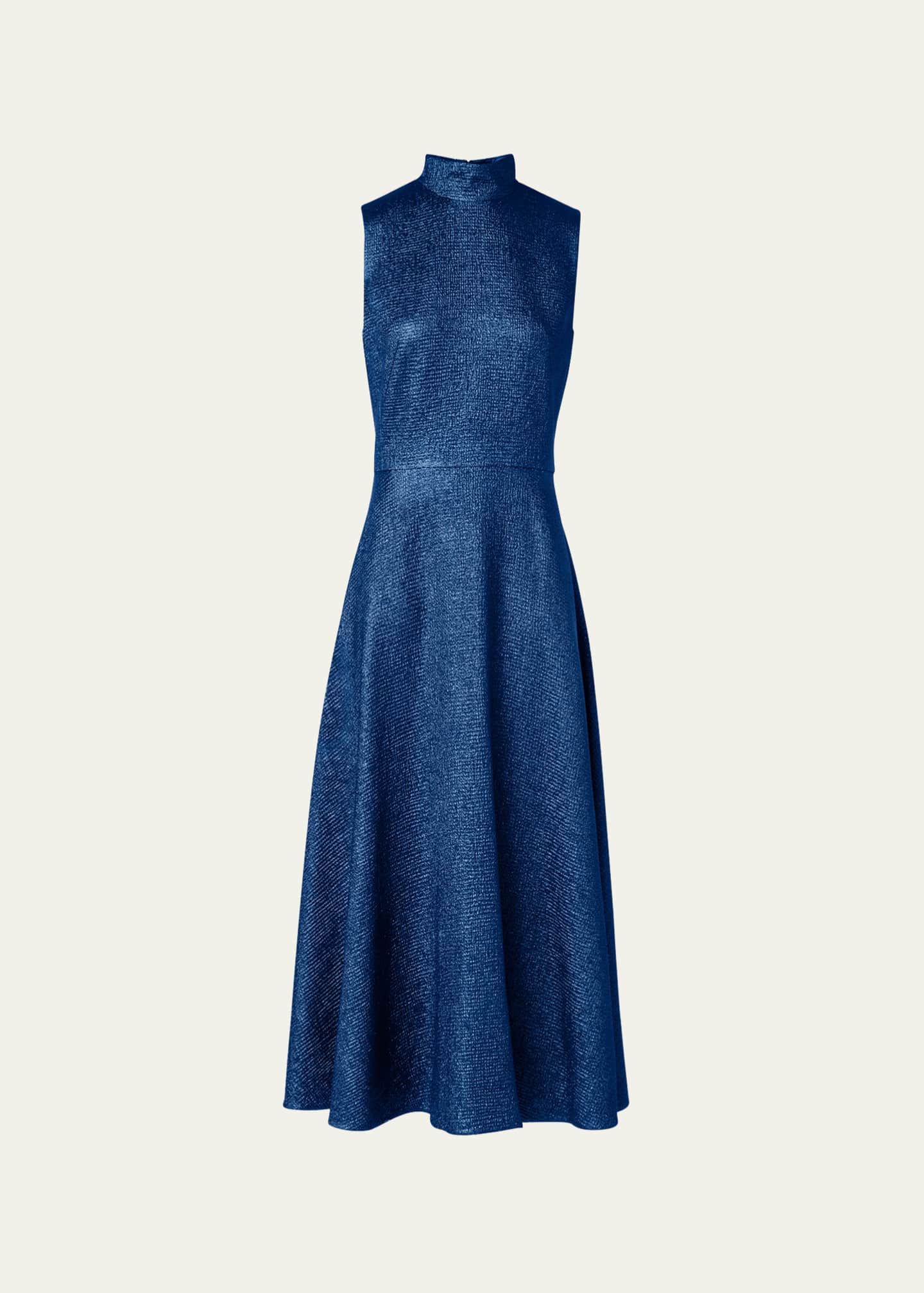 Akris Metallic Jacquard Mock-Neck Midi Dress - Bergdorf Goodman