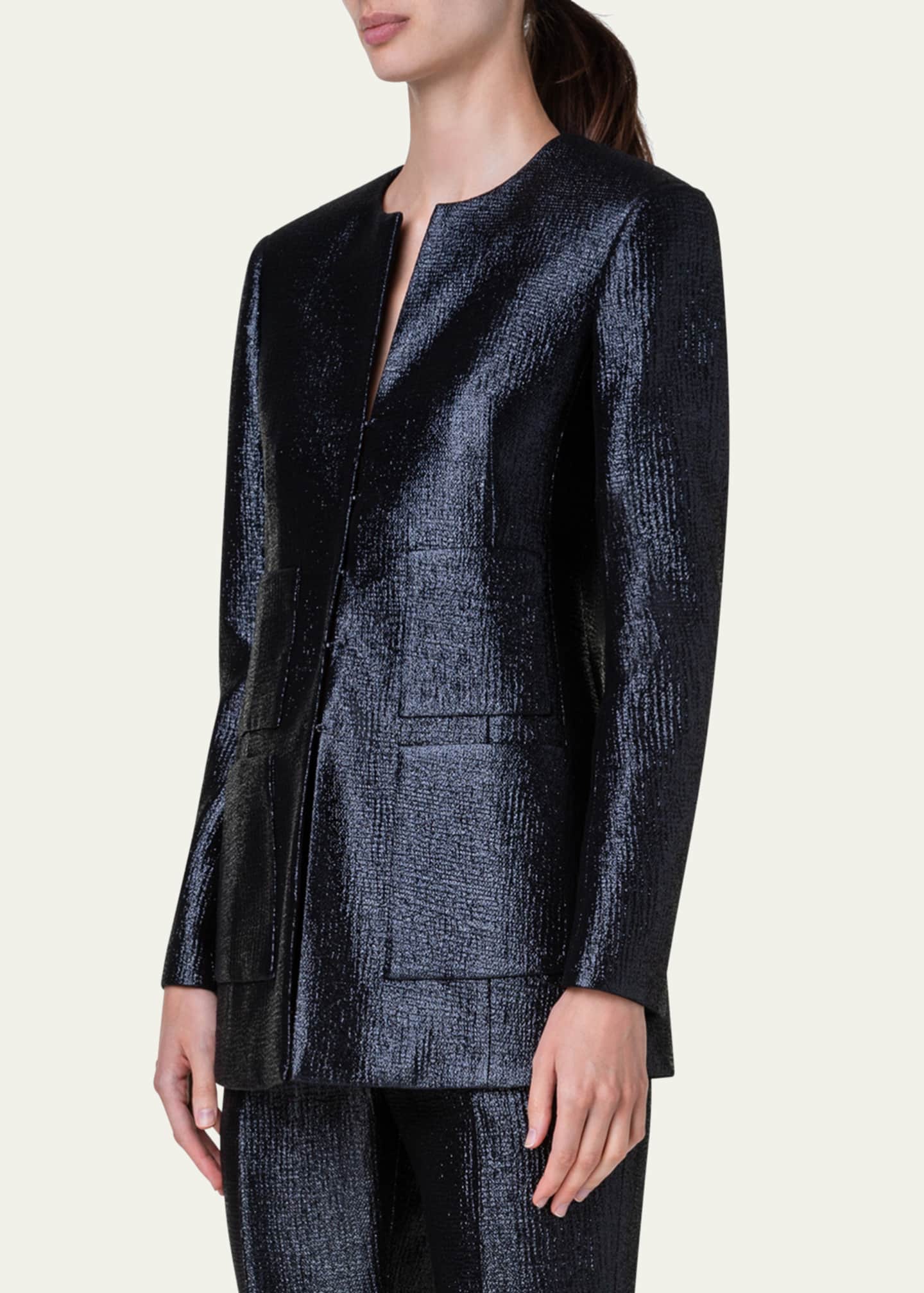 Akris Long Lurex Jacket Image 4 of 5