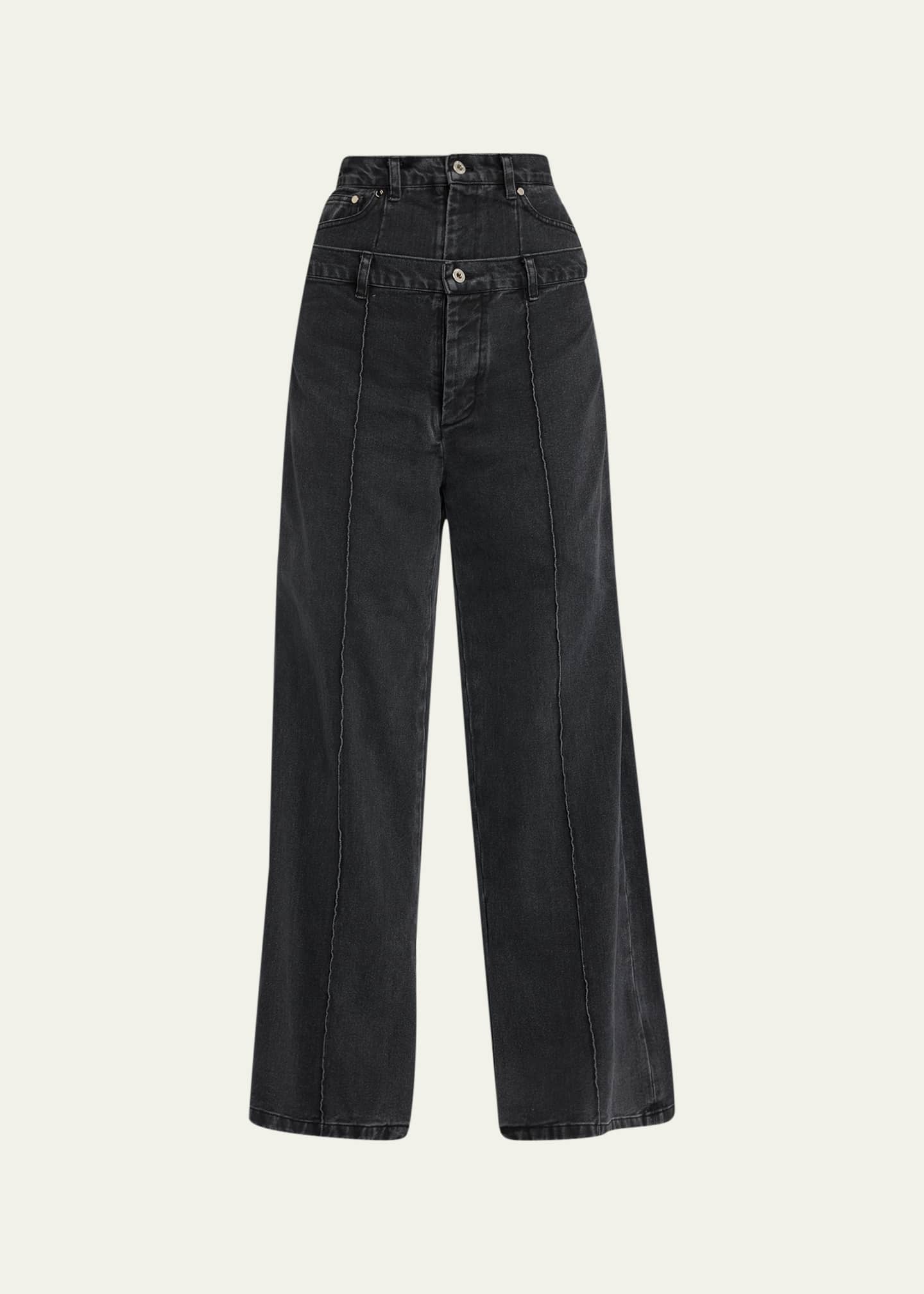 Rokh Double Flap Detailed Denim Pants - Bergdorf Goodman