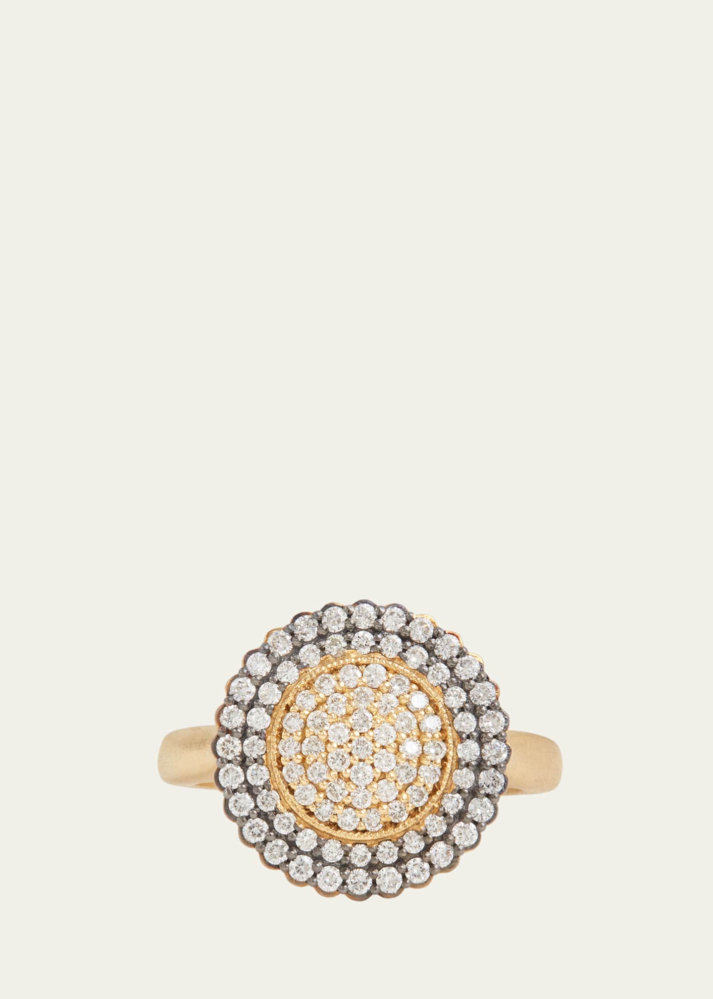 Jamie Wolf 18K Yellow Gold Diamond Disc Ring with Blackened Edge Image 1 of 2