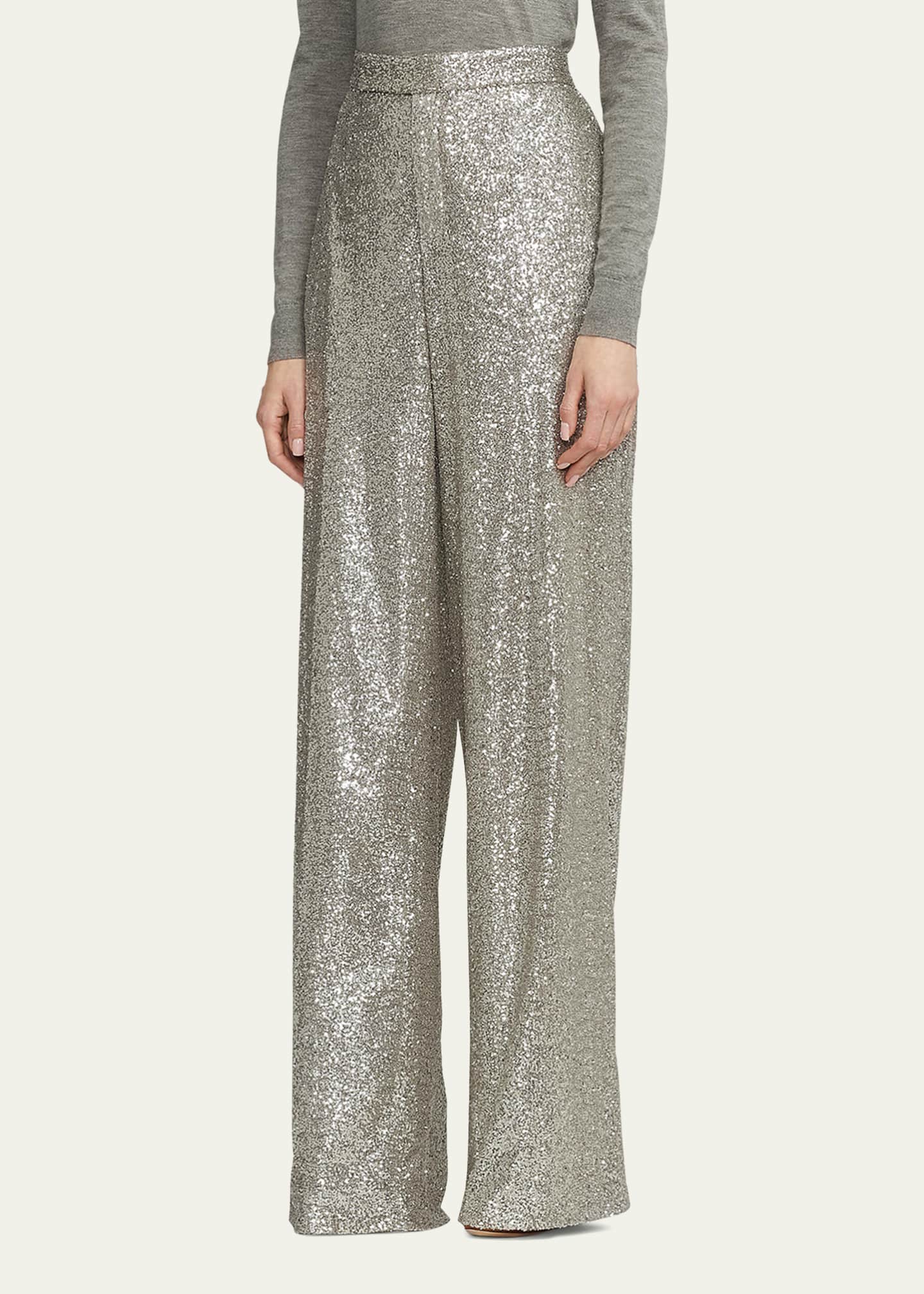 Embellished wide store leg trousers