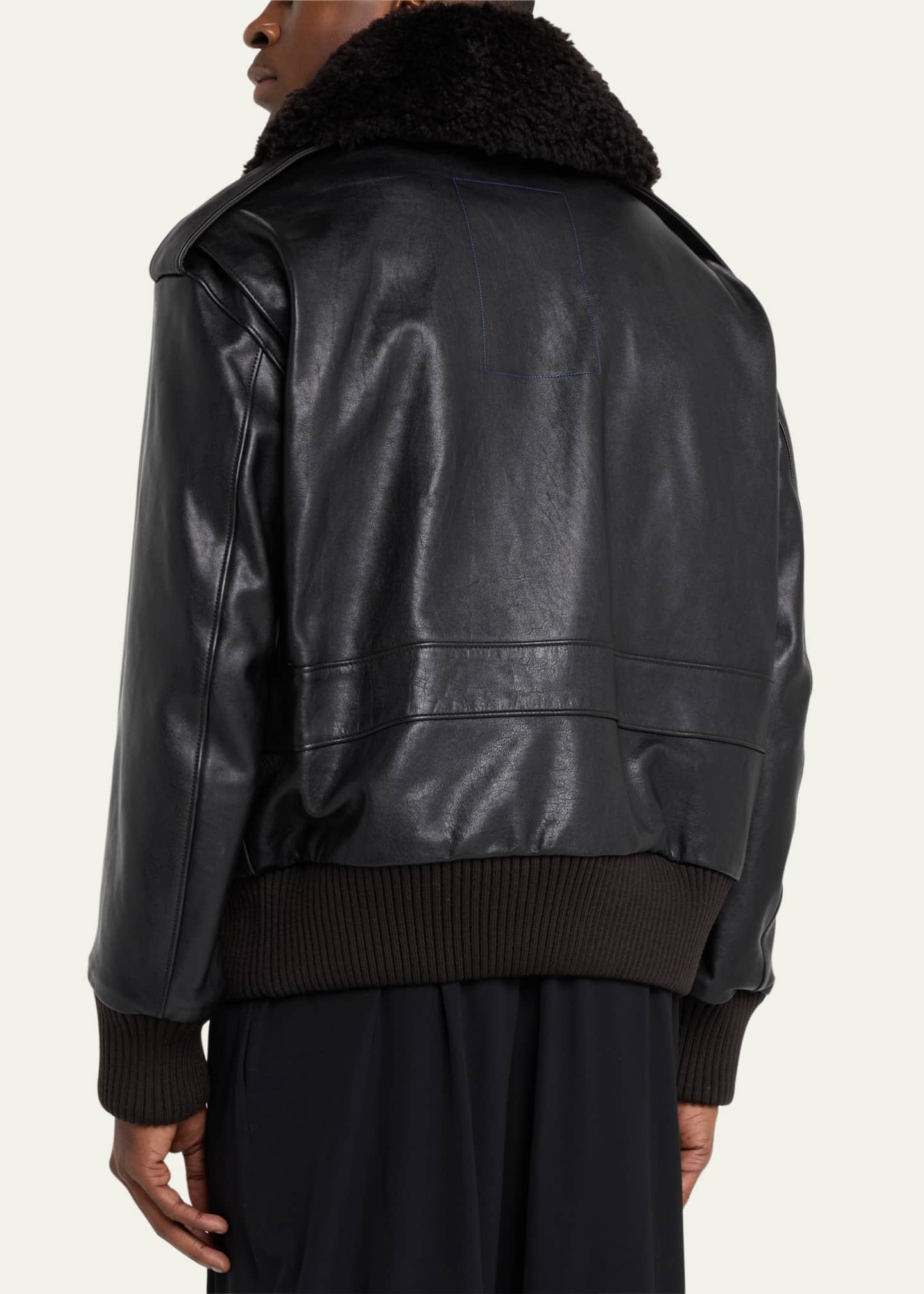 Burberry shearling bomber jacket mens cheap