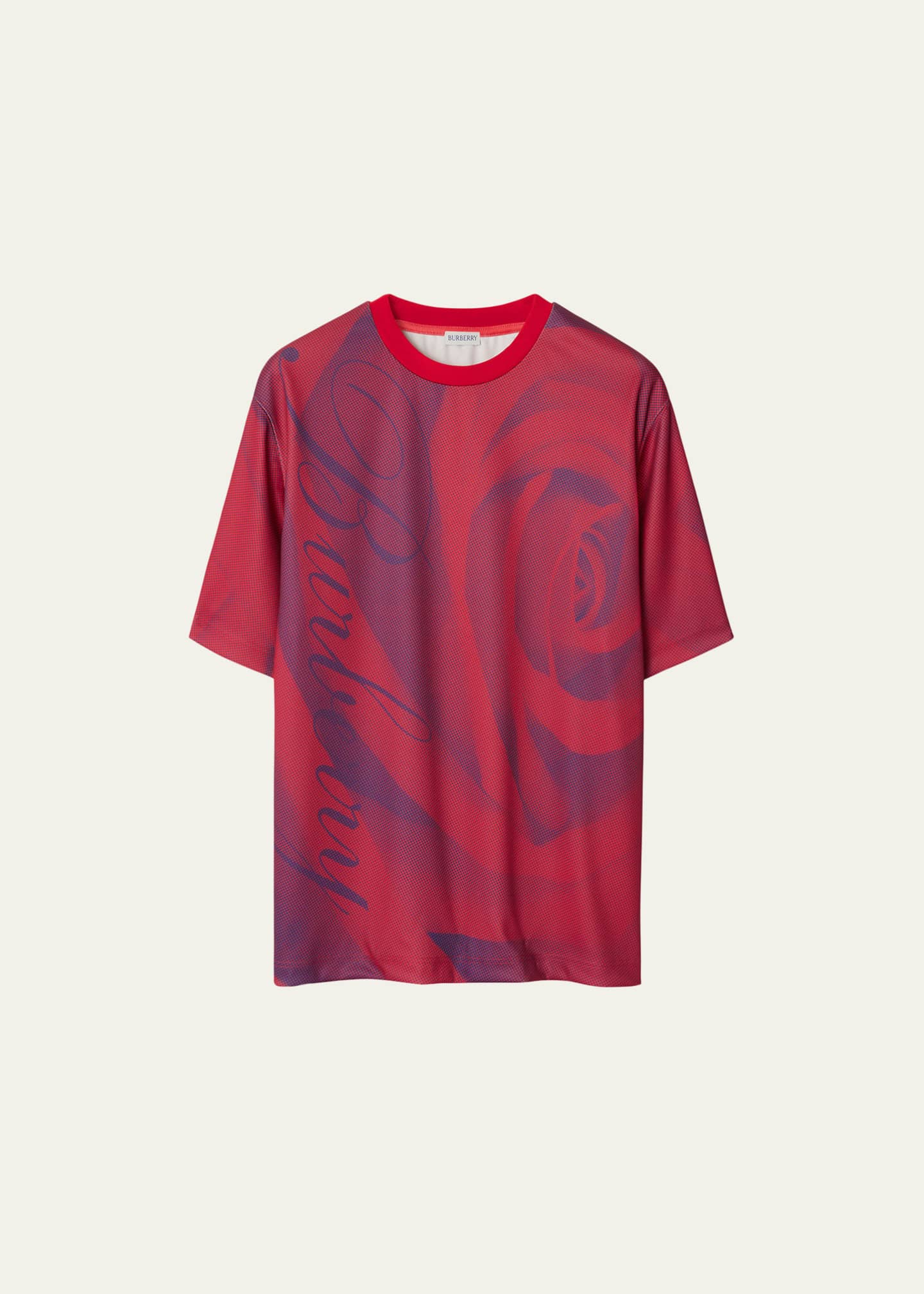Red burberry t shirt mens top
