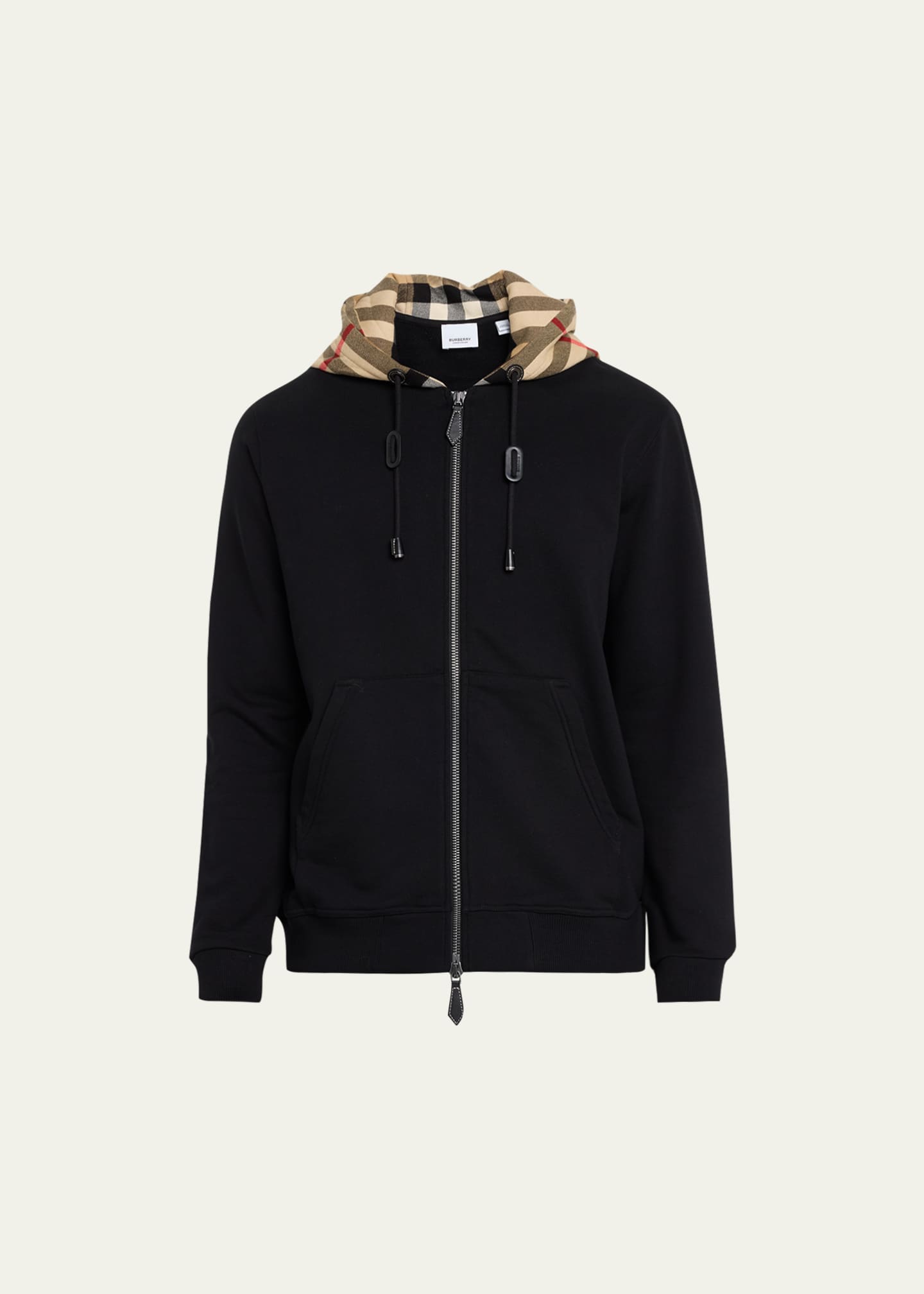 Burberry Men's Samuel Full-Zip Check Hoodie - Bergdorf Goodman