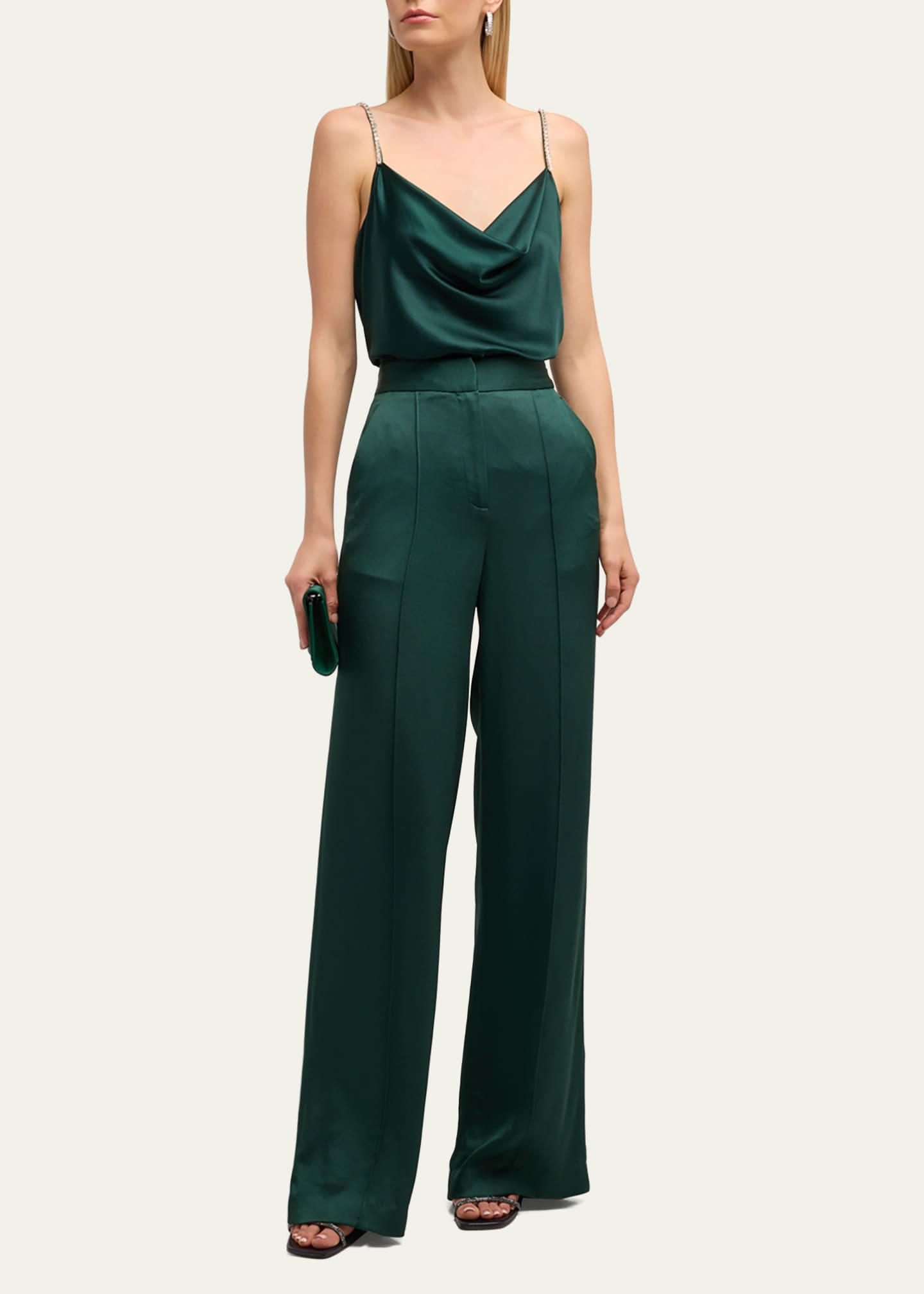 Veronica Beard Edia Satin Wide-Leg Pants - Bergdorf Goodman