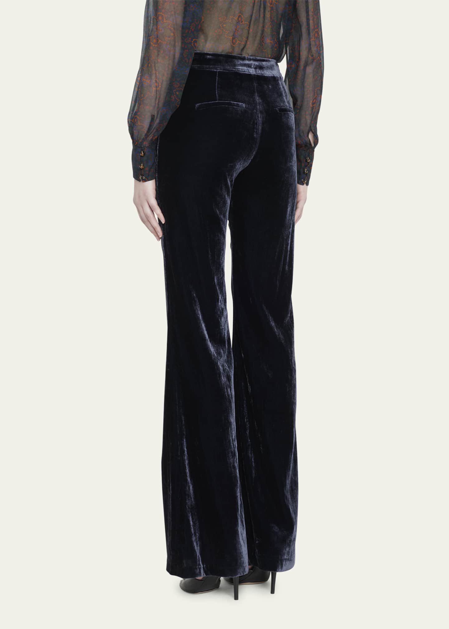 Veronica Beard Lebone Velvet Wide-Leg Tailored Pants - Bergdorf Goodman