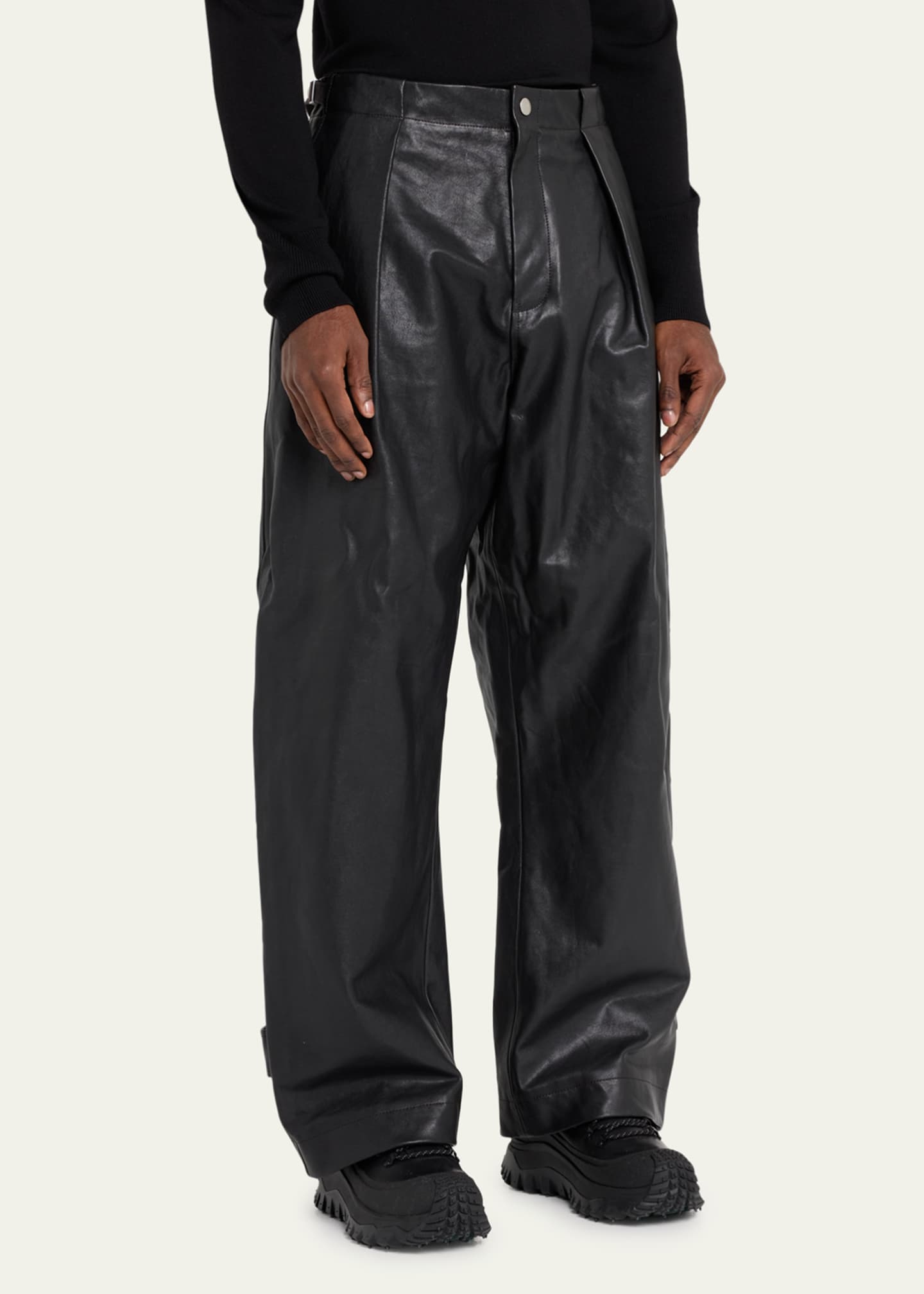 Burberry leather trousers sales