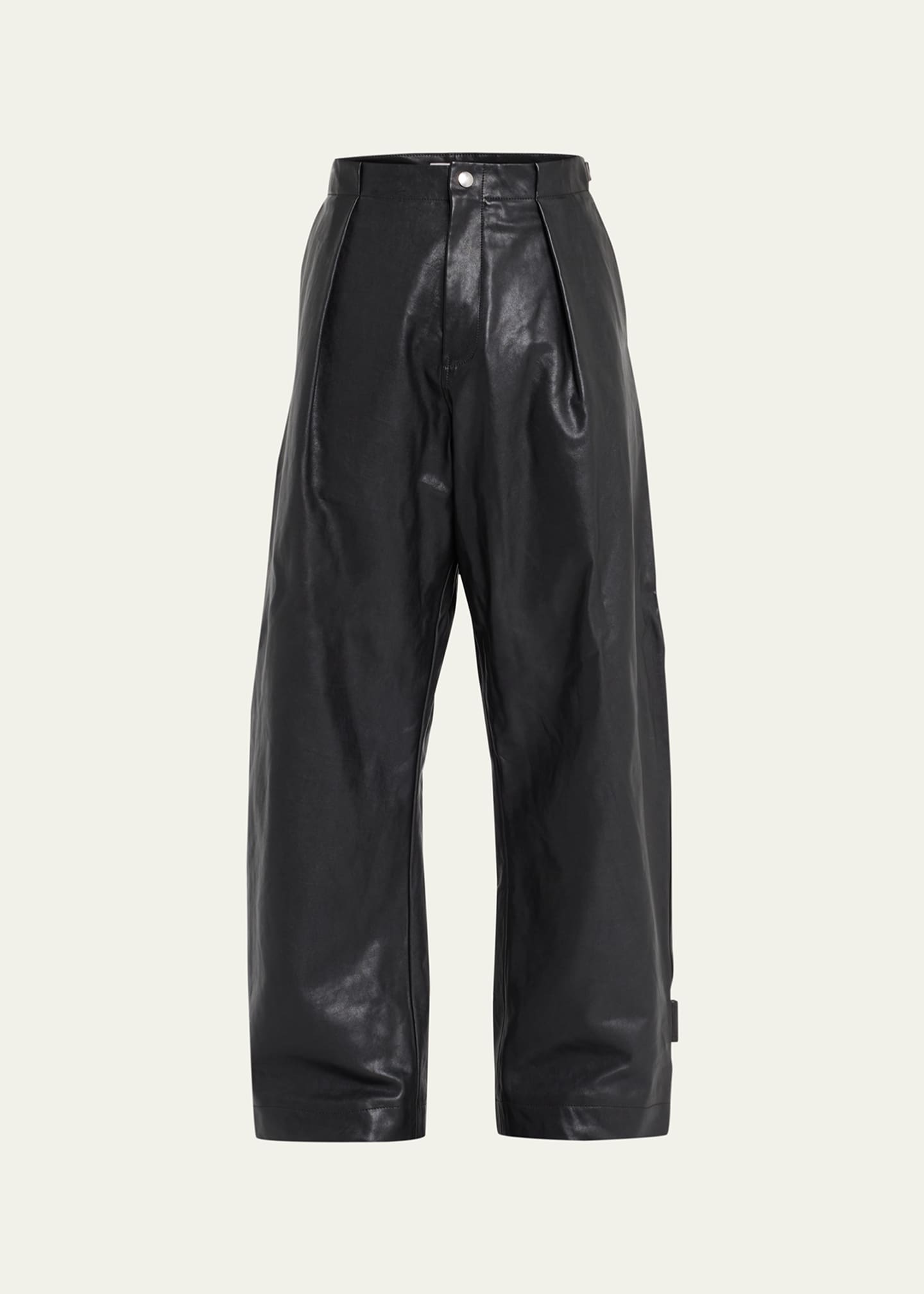 Burberry Men's Pleated Leather Pants - Bergdorf Goodman
