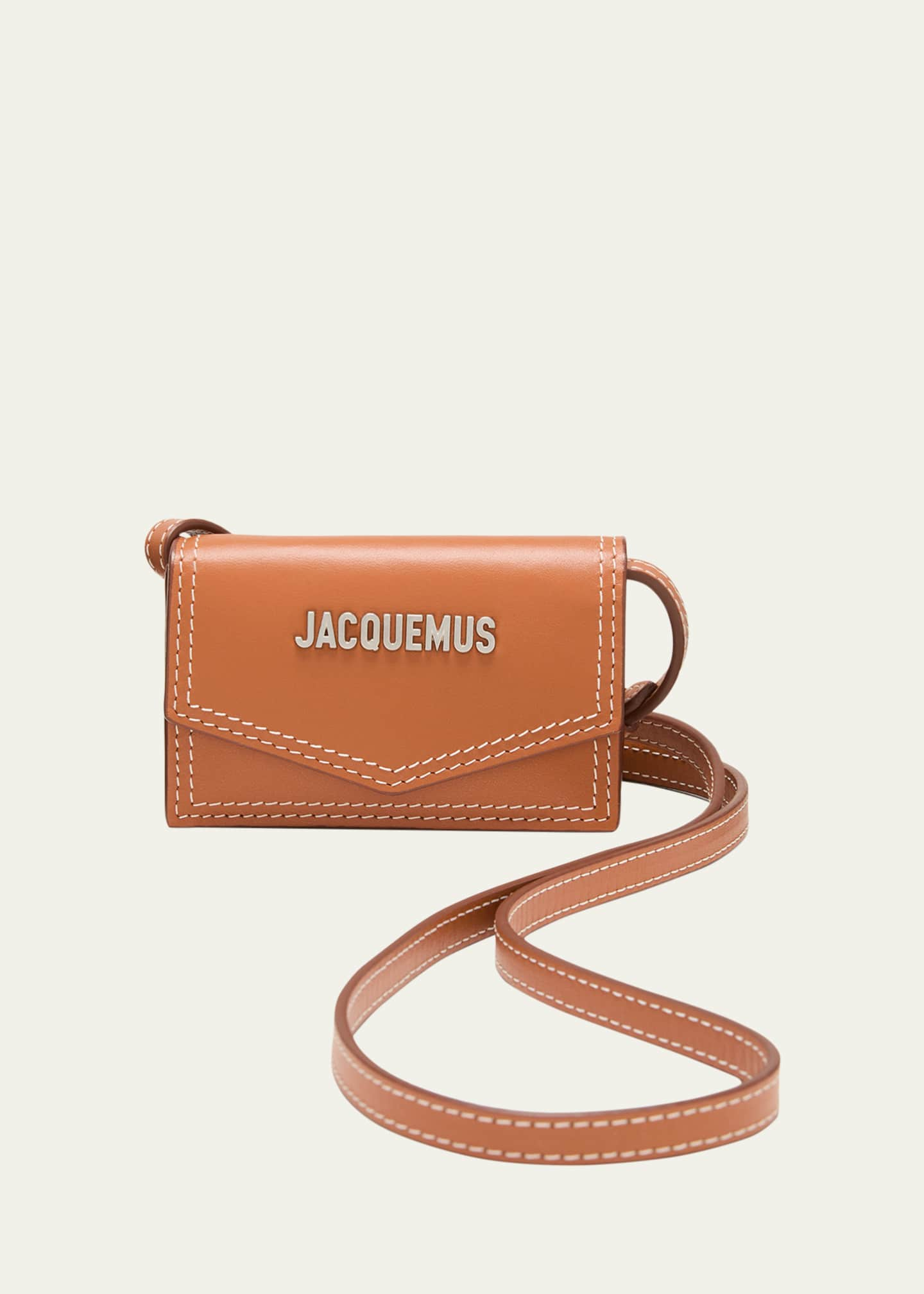 Jacquemus Men's Le Porte Azur Leather Envelope Card Holder