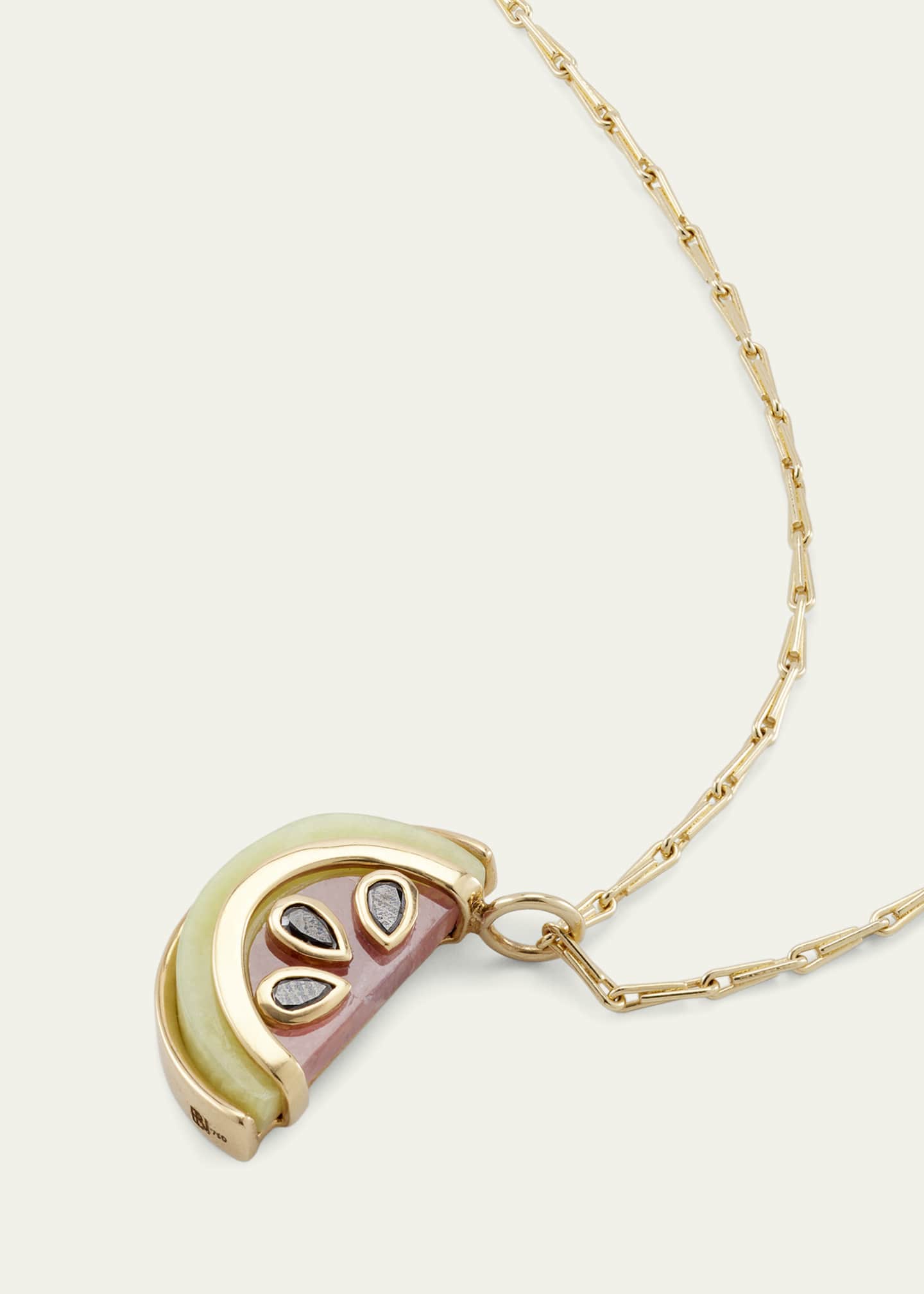 Brent Neale Small Watermelon Pendant Necklace with Black Diamonds Image 3 of 4