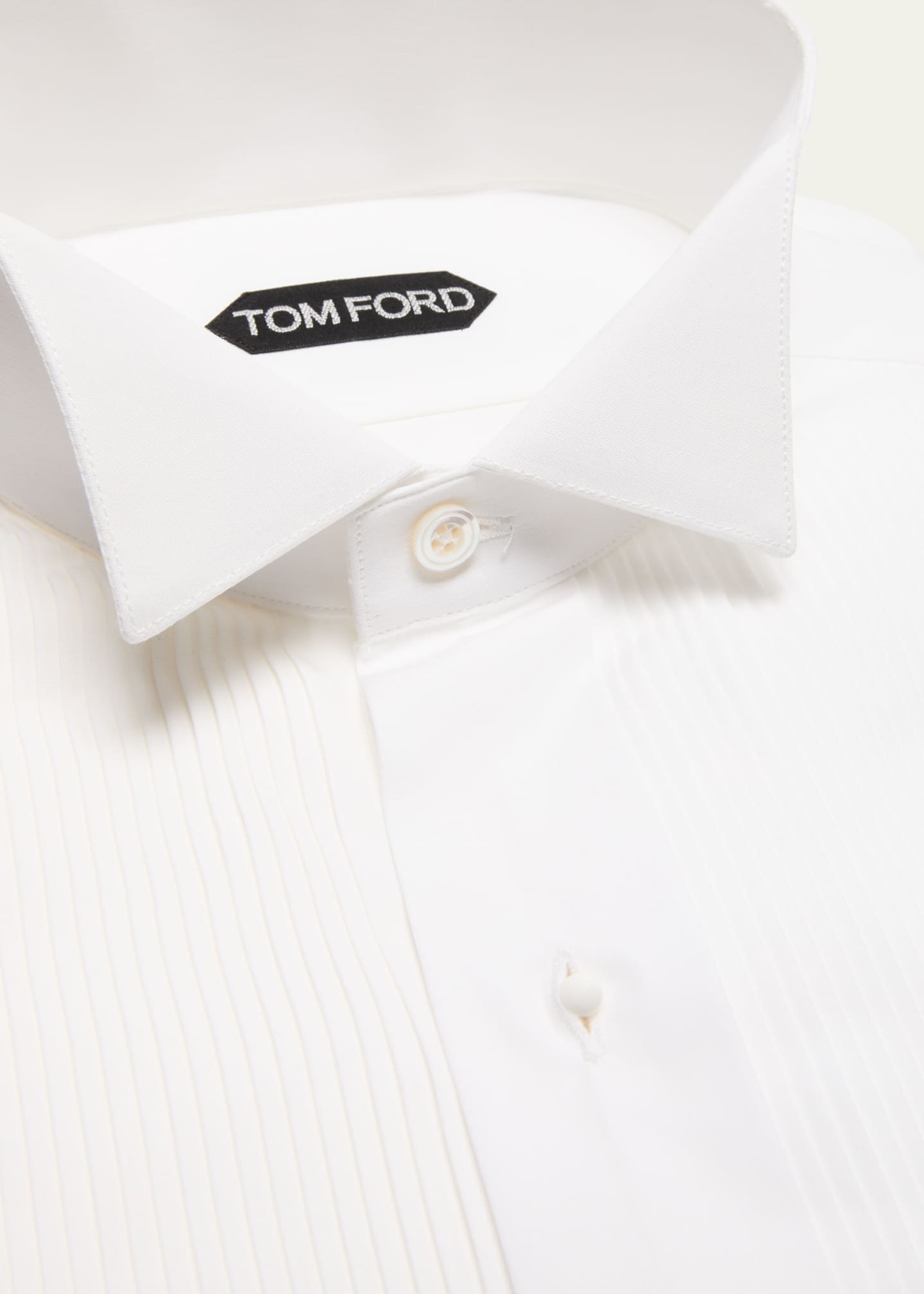 TOM FORD Men's Wingtip Plisse Formal Shirt Image 2 of 2