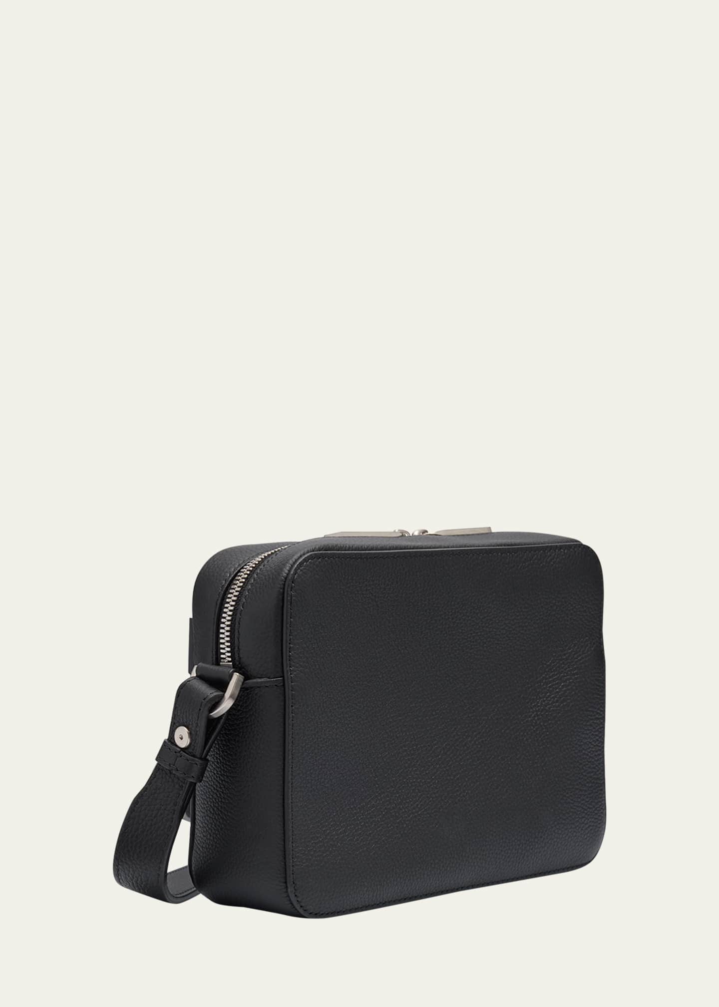 Ferragamo Men's Embossed Gancini Leather Crossbody Bag Image 3 of 6