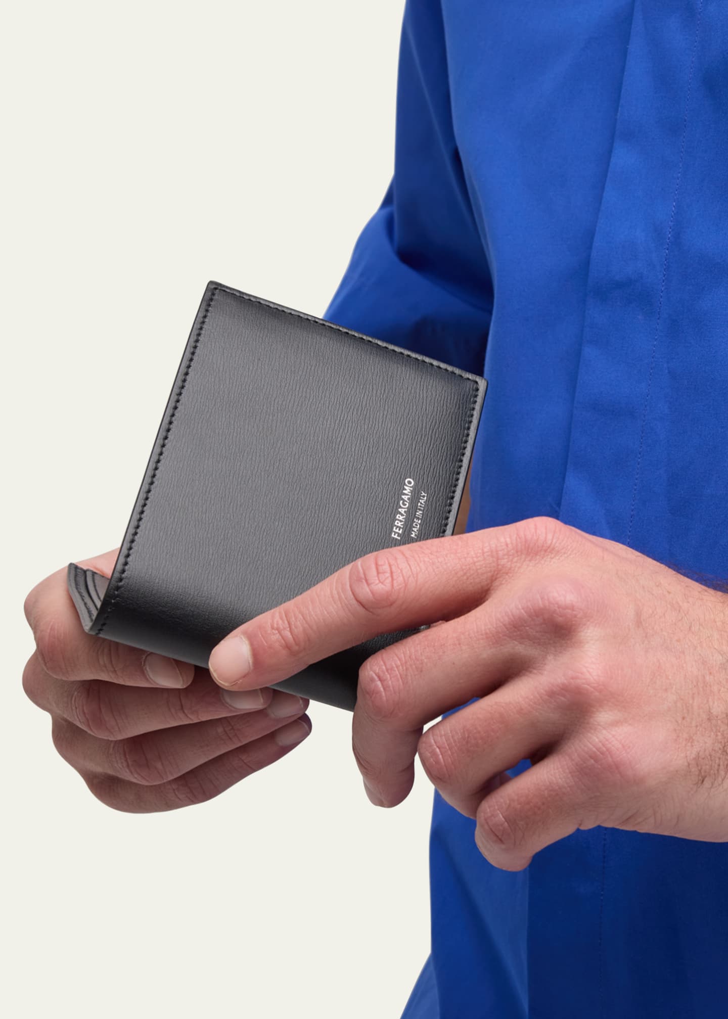Ferragamo Men's Classic Leather Bifold Wallet Image 2 of 3