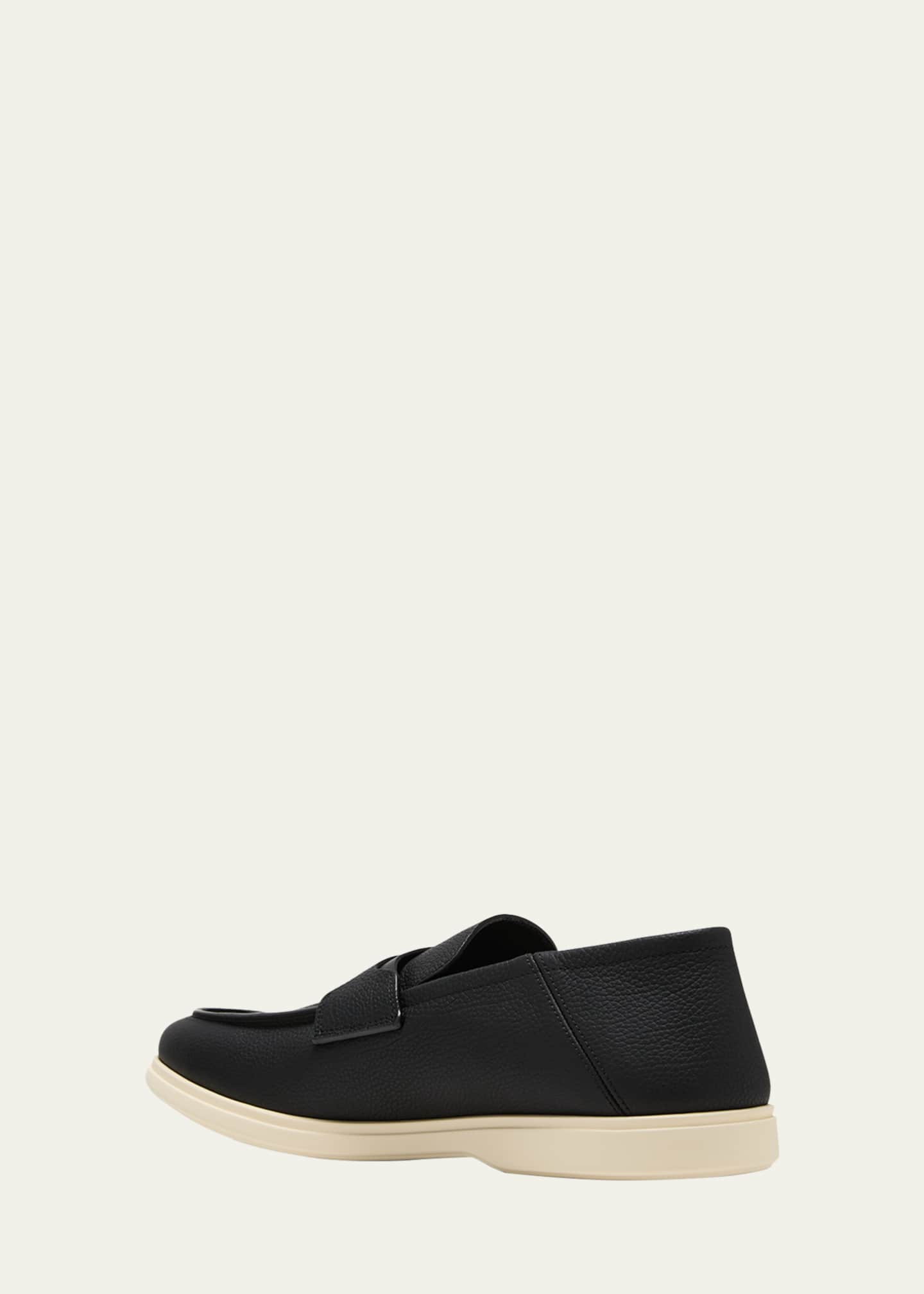 Ferragamo Men's Drame Leather Gancio Penny Loafers Image 4 of 5