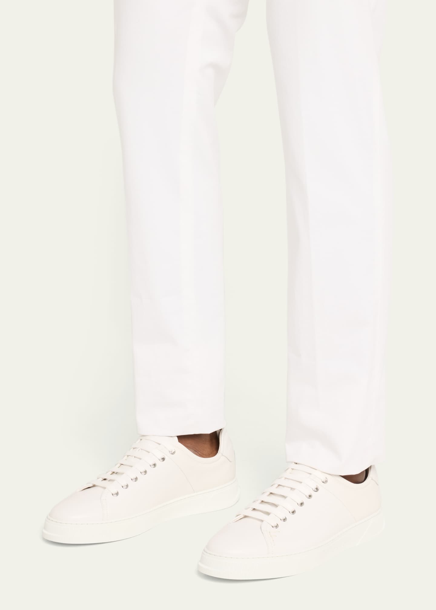 Ferragamo Men's Clayton Tonal Leather Low-Top Sneakers Image 2 of 5