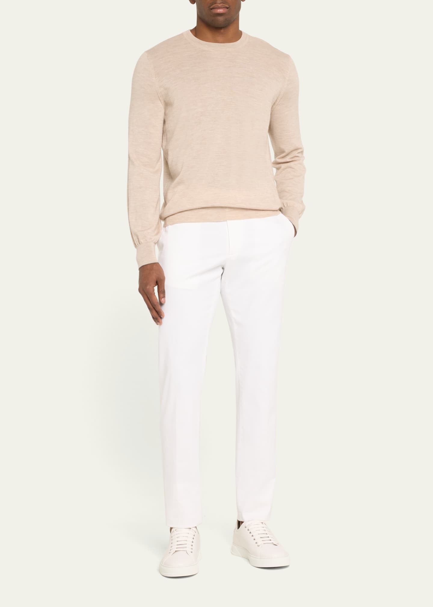 Ferragamo Men's Clayton Tonal Leather Low-Top Sneakers Image 3 of 5