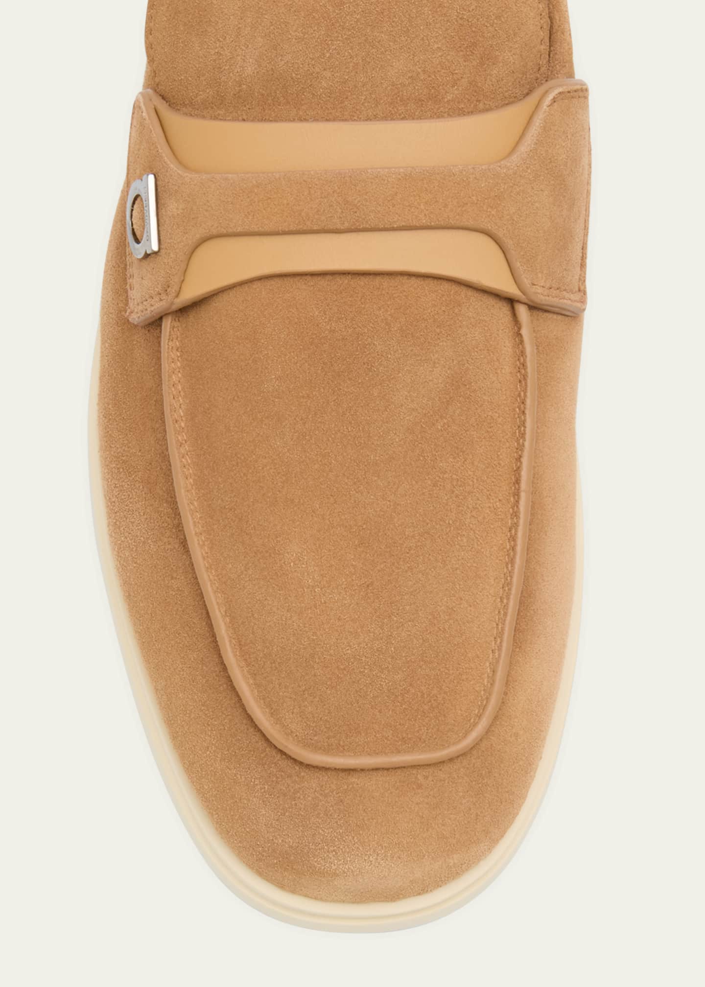 Ferragamo Men's Drame Gancio Suede Loafers Image 5 of 5