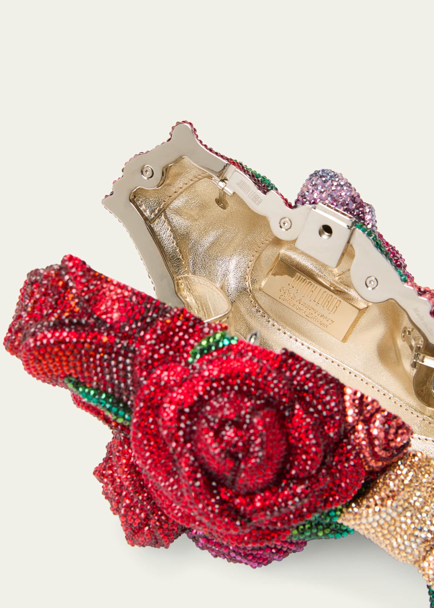 Judith Leiber Couture Corsage Roses Clutch Bag with Chain Strap Image 4 of 5