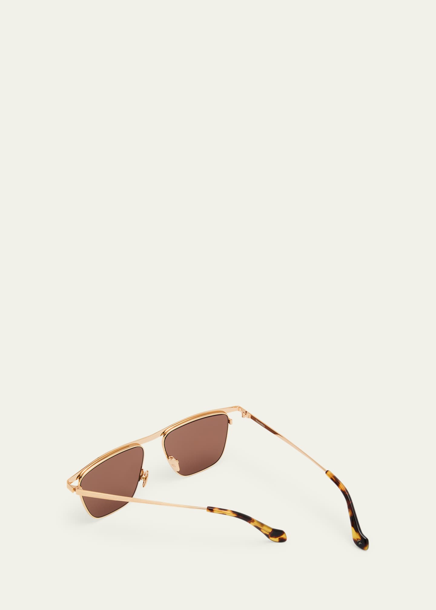 Nanushka Noran Brown Stainless Steel & Acetate Aviator Sunglasses Image 2 of 5
