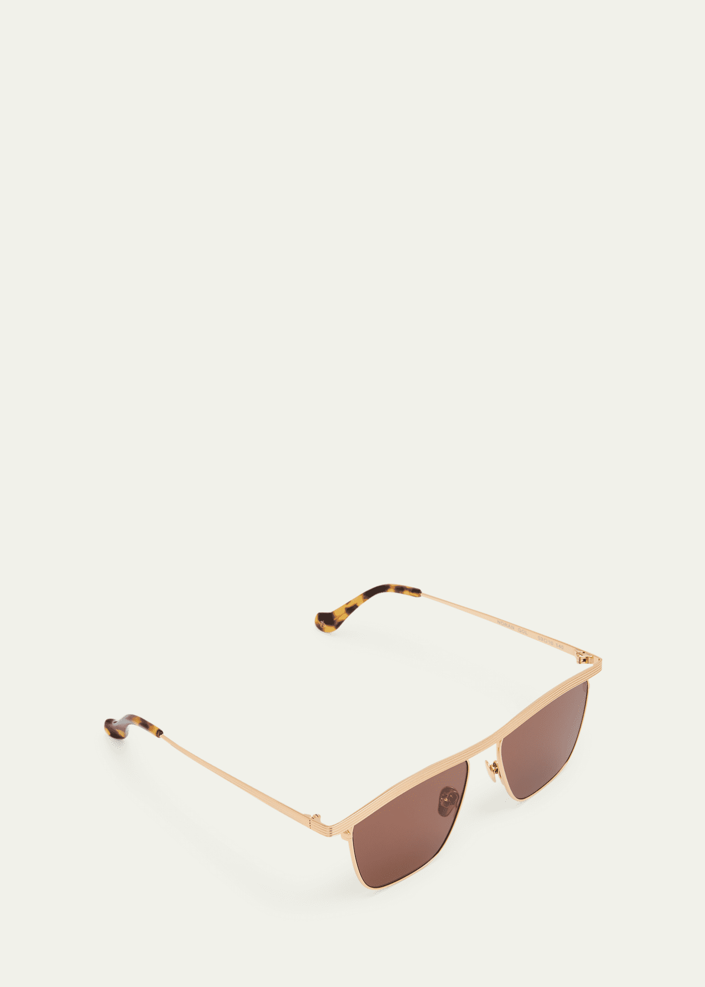 Nanushka Noran Brown Stainless Steel & Acetate Aviator Sunglasses Image 3 of 5