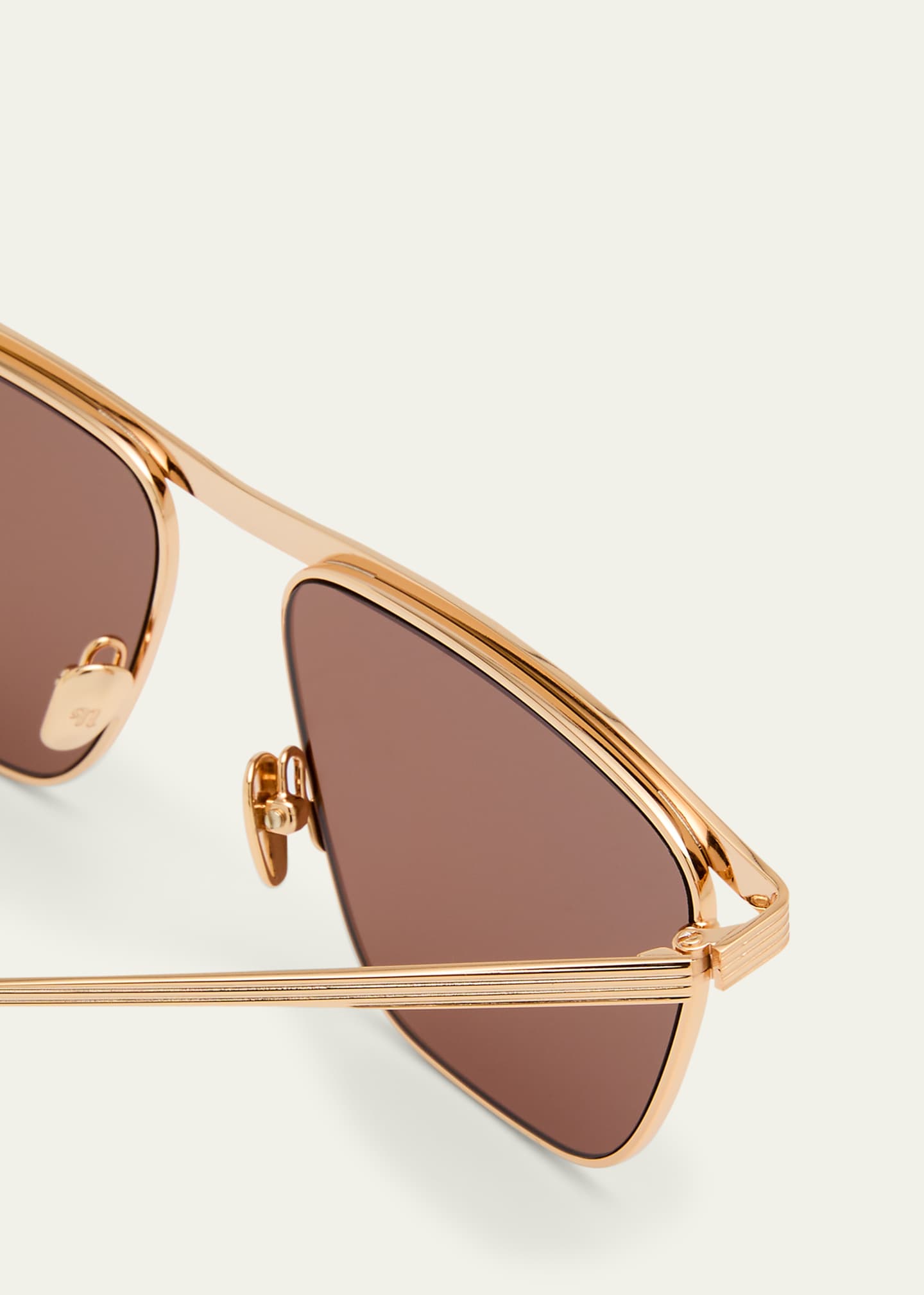 Nanushka Noran Brown Stainless Steel & Acetate Aviator Sunglasses Image 4 of 5