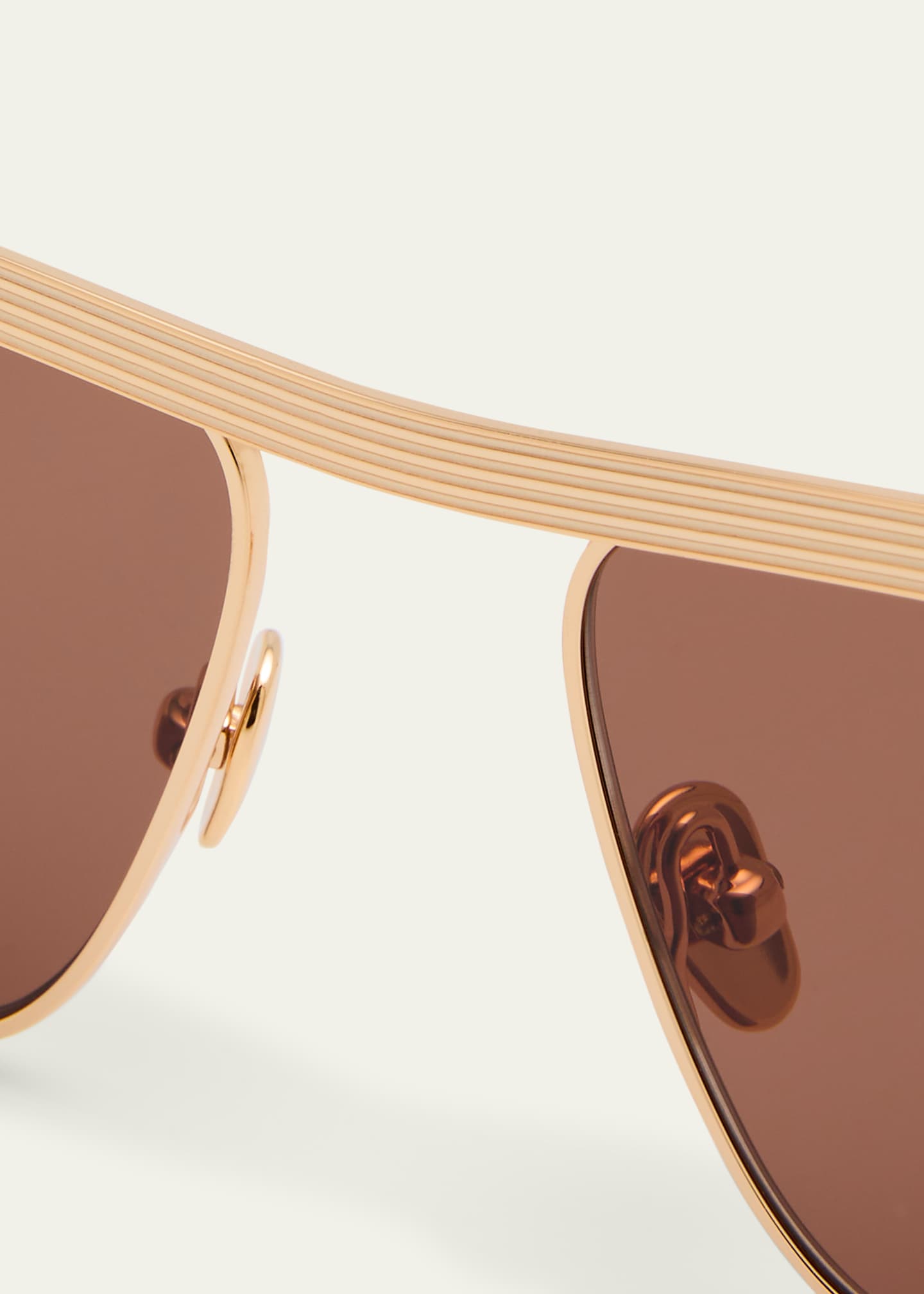 Nanushka Noran Brown Stainless Steel & Acetate Aviator Sunglasses Image 5 of 5