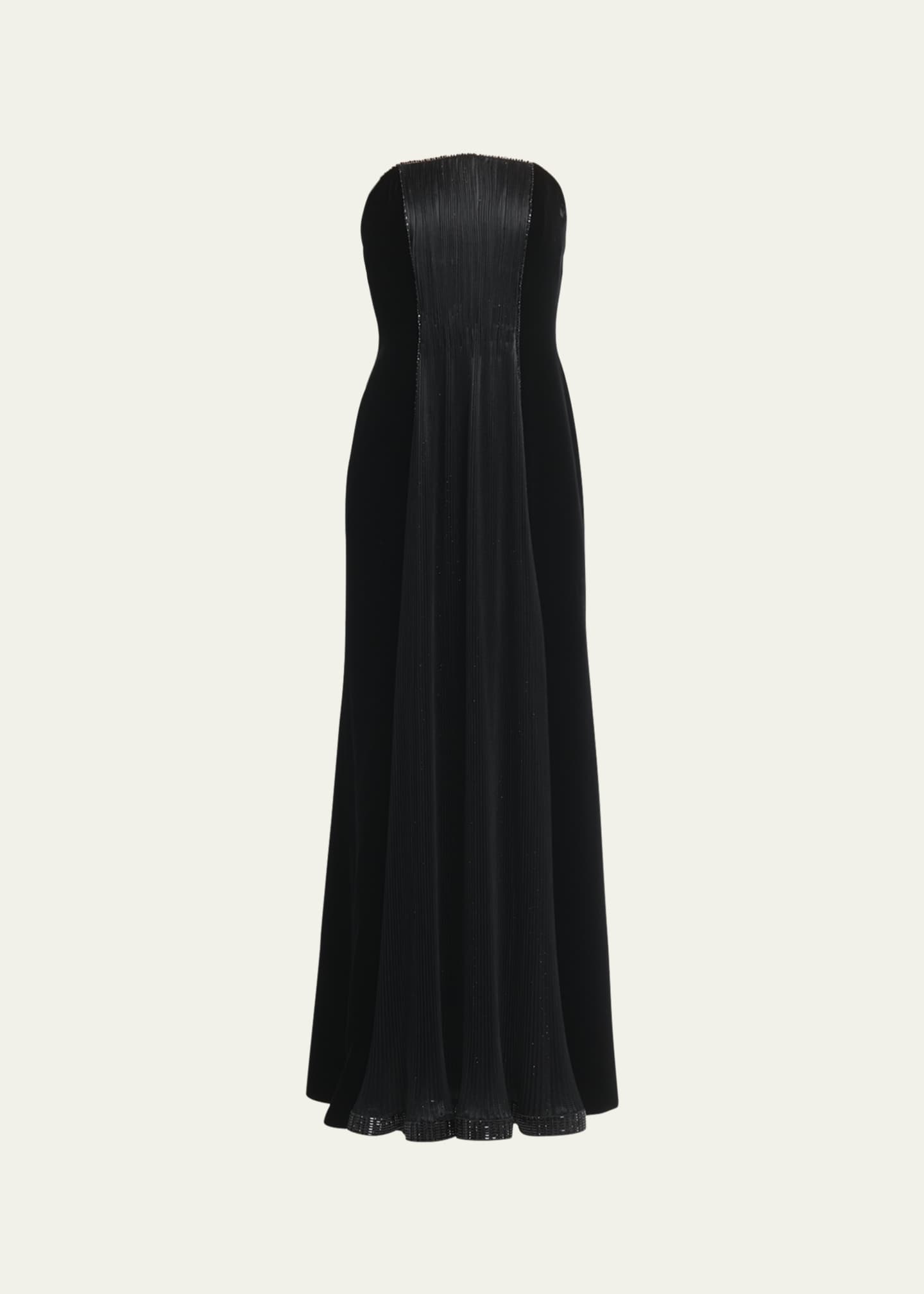 Giorgio Armani Velvet Strapless Gown with Crystal Panel Bergdorf