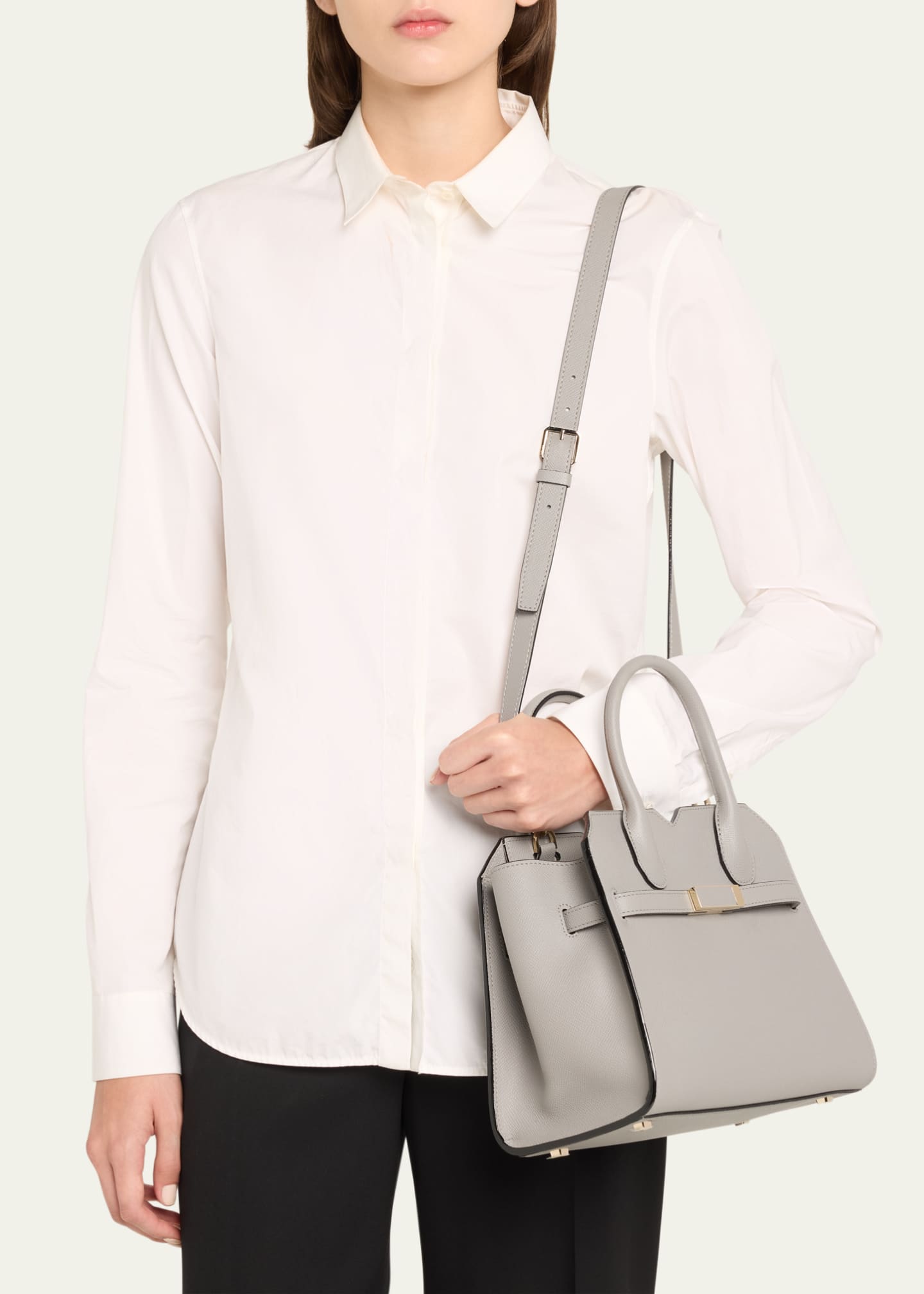 Valextra Milano Mini Leather Tote Bag Image 2 of 5