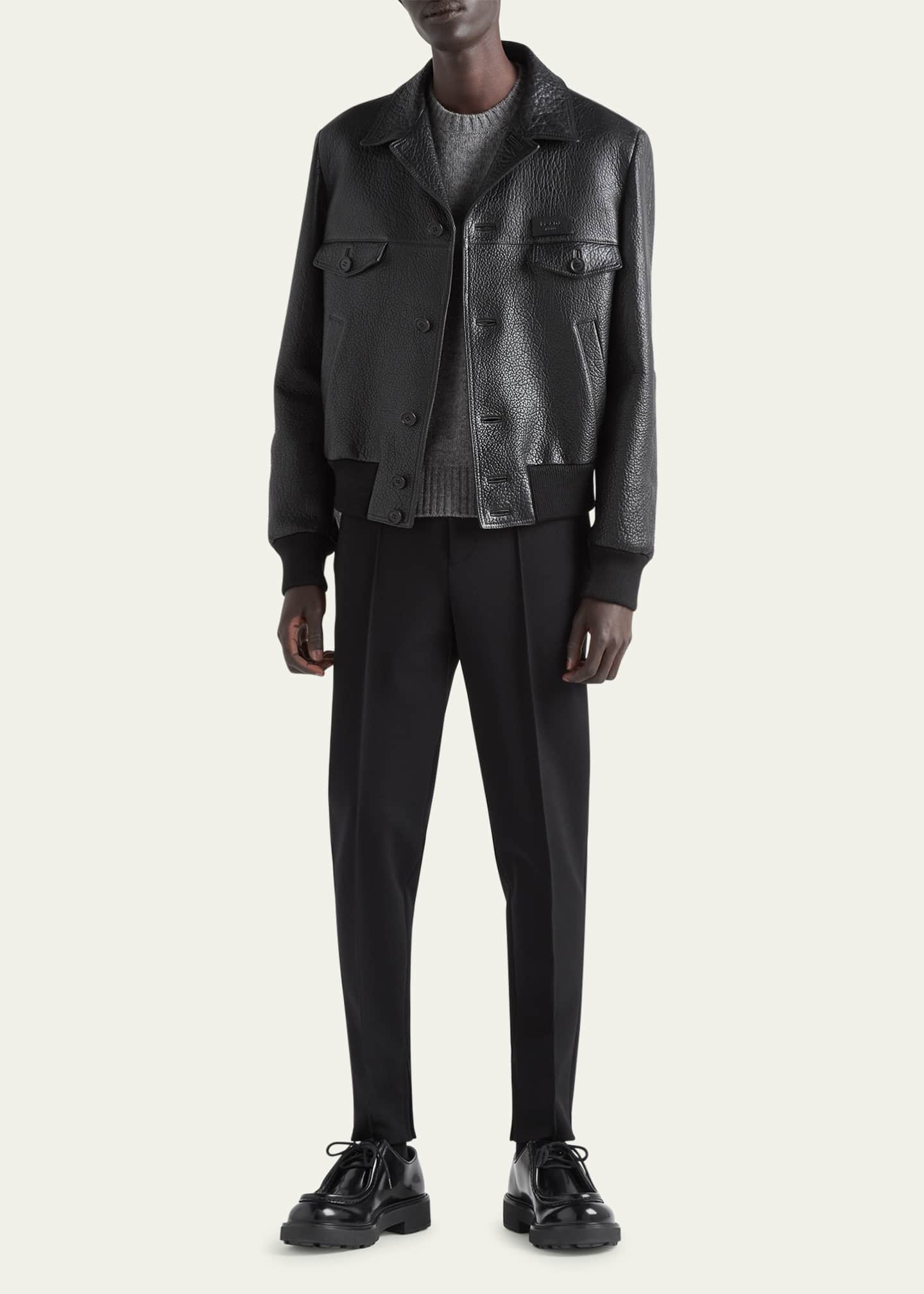 Prada Men s Napa Leather Jacket Bergdorf Goodman