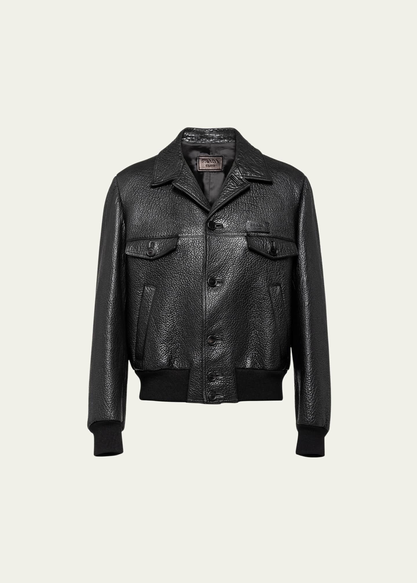 Prada Men's Napa Leather Jacket - Bergdorf Goodman
