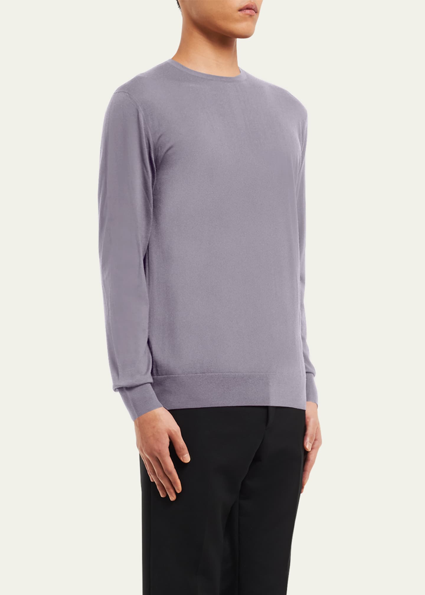 Prada Men's Superfine Wool Crewneck Sweater Image 4 of 5