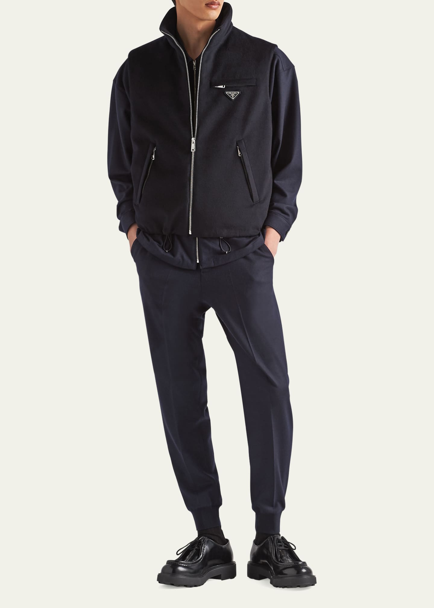 Prada Men's Solid Cashmere-Blend Vest - Bergdorf Goodman