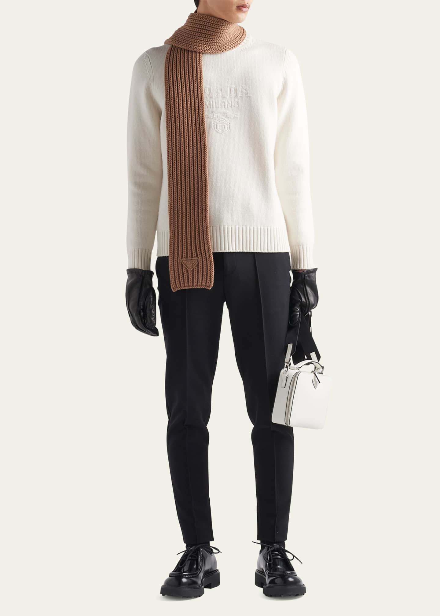 Prada Men s Wool Cashmere Logo Sweater Bergdorf Goodman