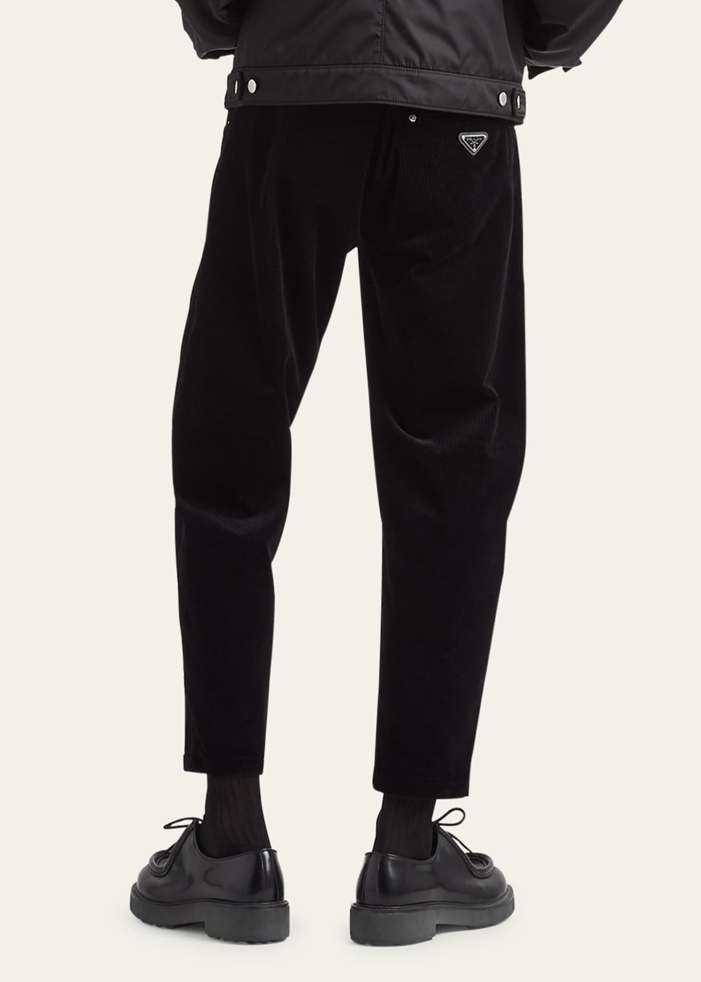 Prada Men's Corduroy Triangle Logo Pants Image 3 of 3