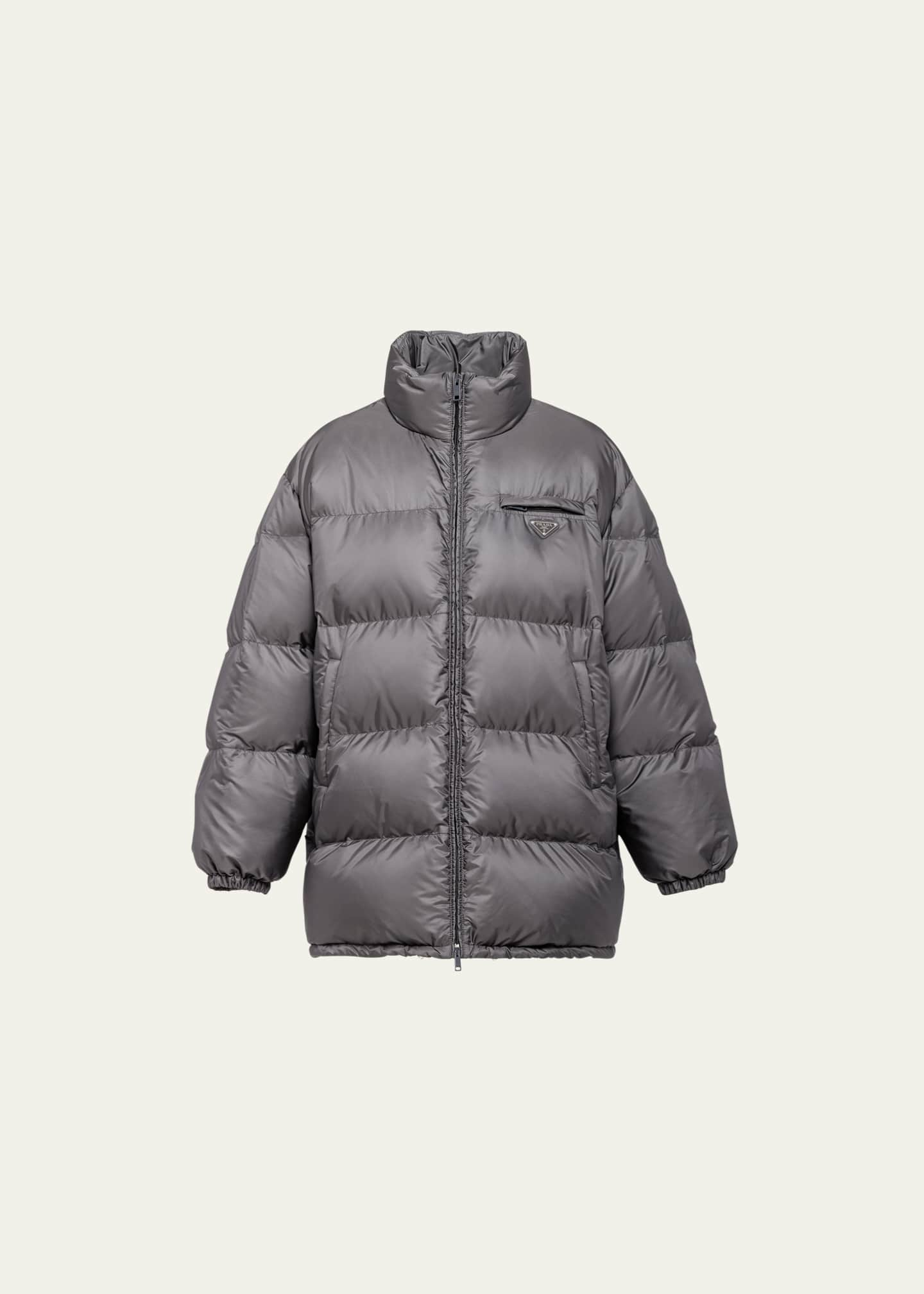 Mens Prada black Re-Nylon Puffer Coat