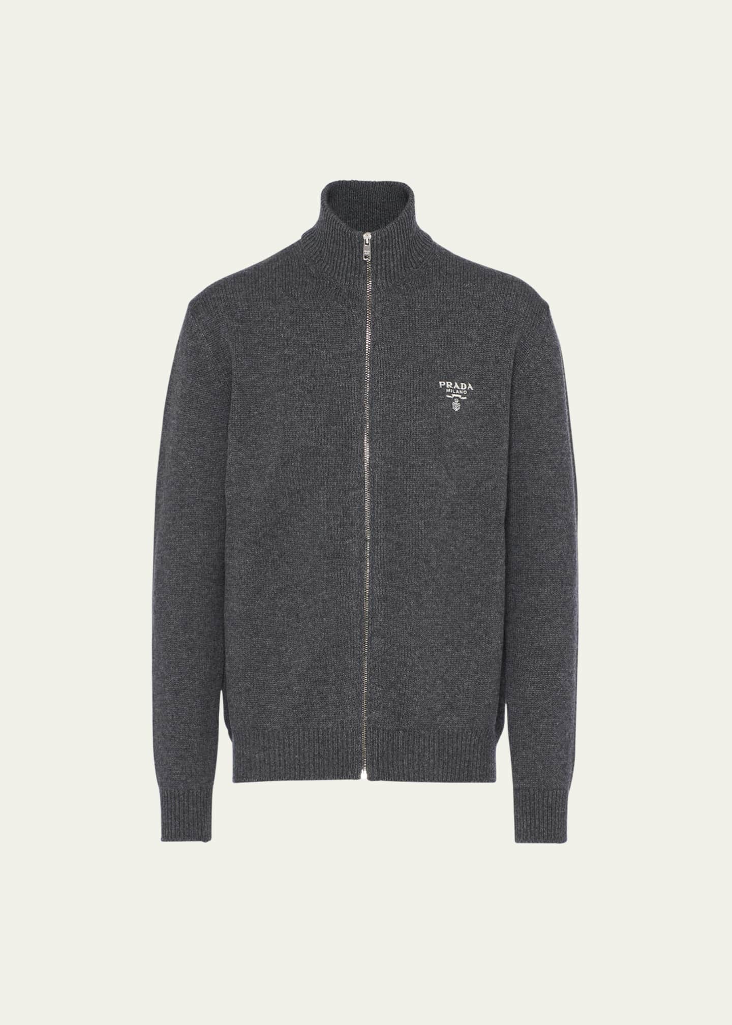 Prada Men's Cashmere Full-Zip Sweater Image 1 of 3