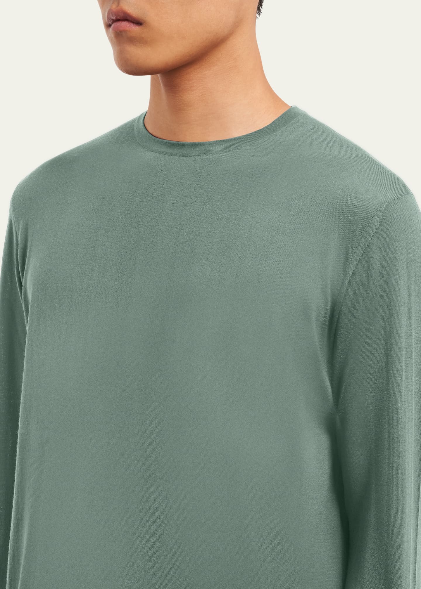 Prada Men's Sage Superfine Wool Crewneck Image 5 of 5
