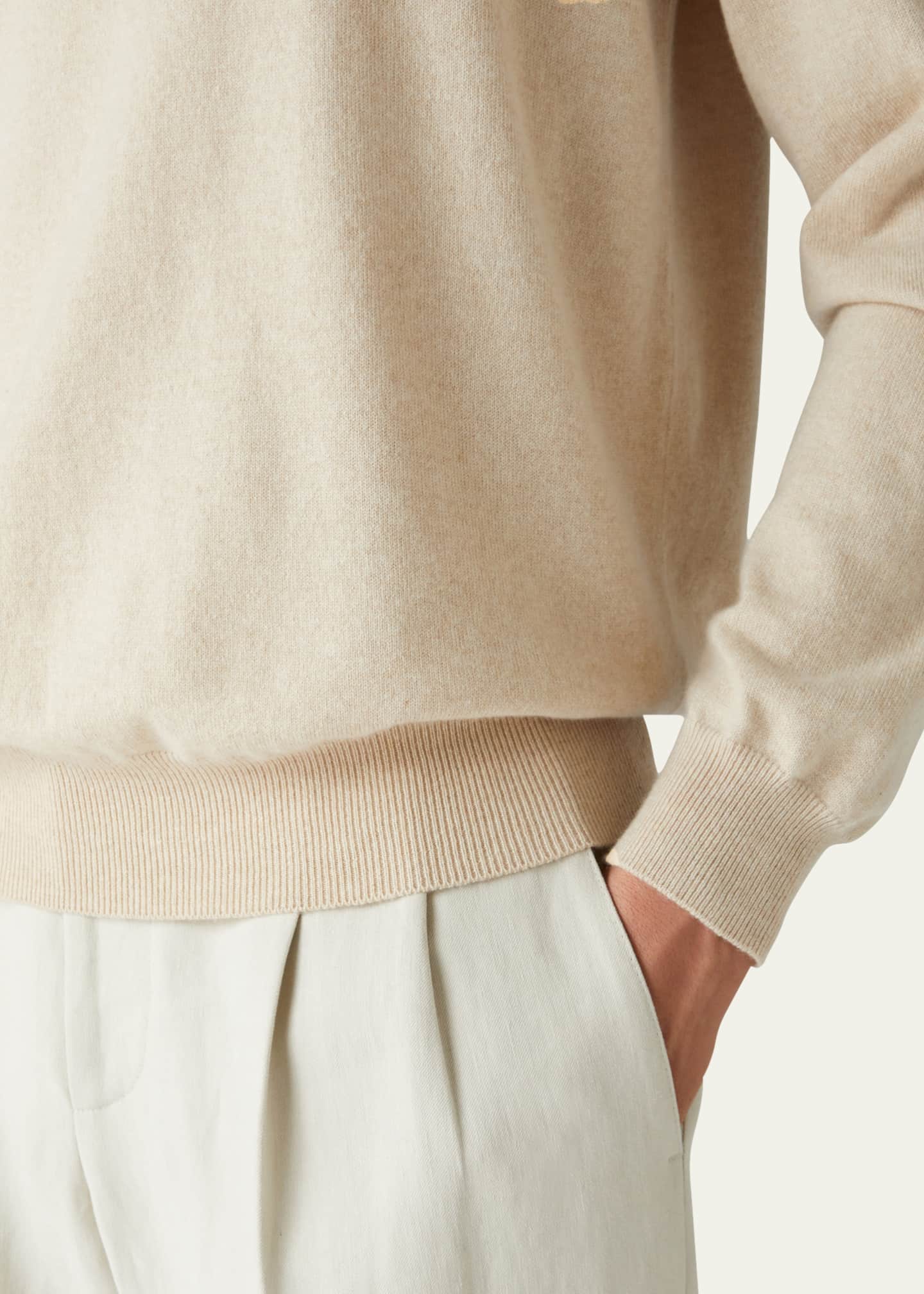 Loro Piana Men's Baby Cashmere Crewneck Sweater Image 5 of 5