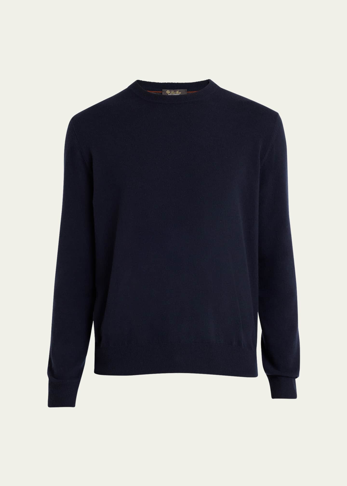 Loro Piana Men's Baby Cashmere Crewneck Sweater - Bergdorf Goodman