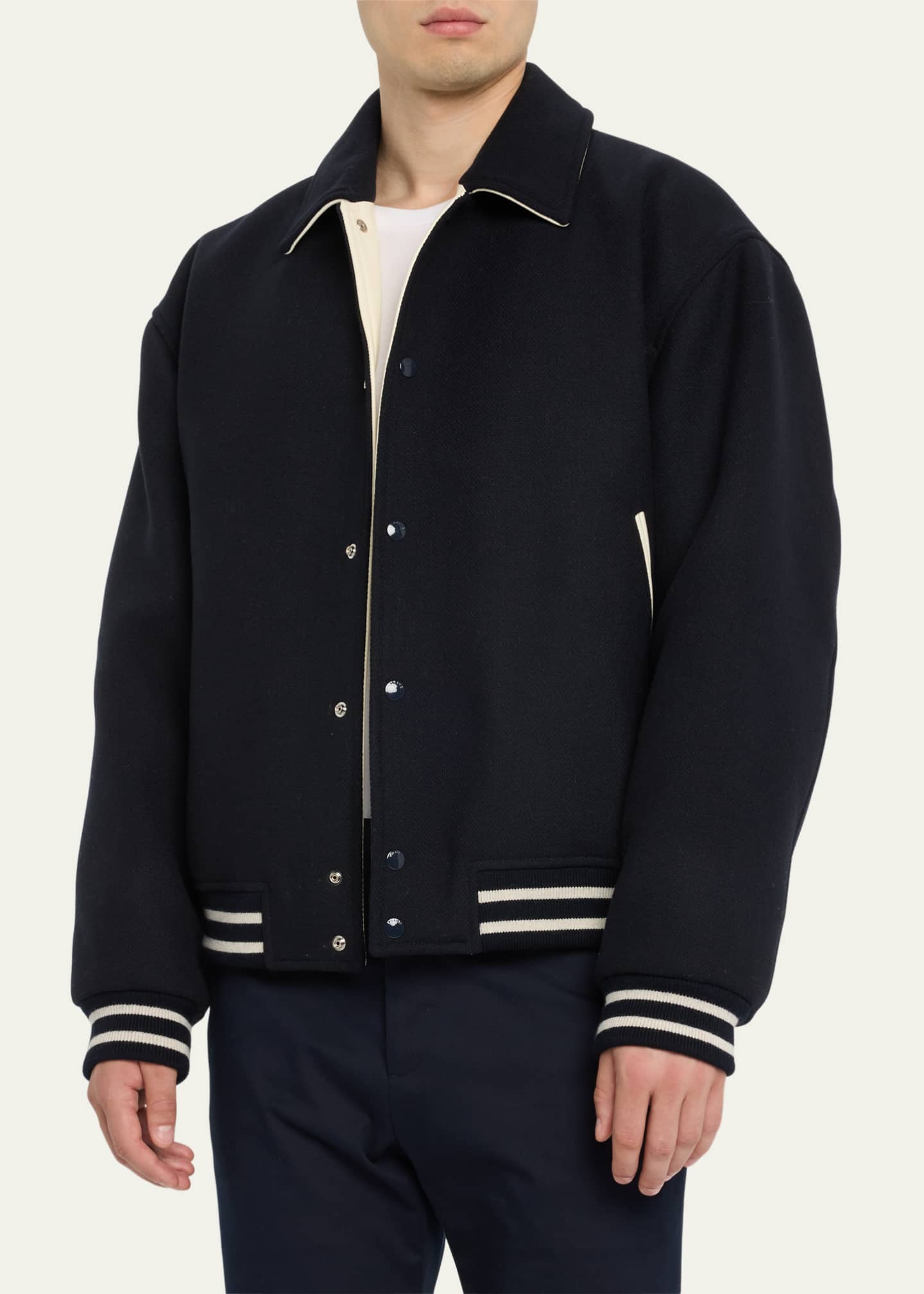 FRAME Men's Wool Varsity Jacket Bergdorf Goodman