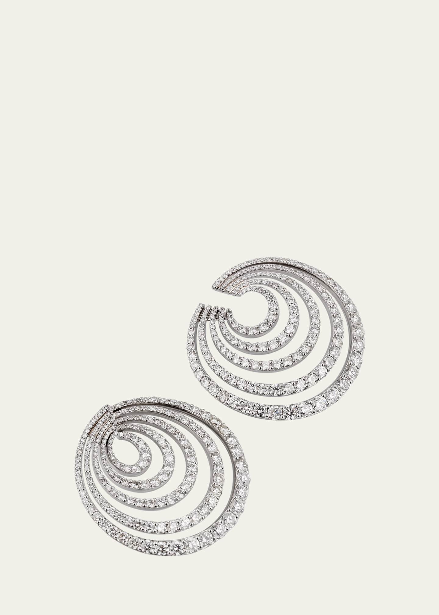 Bayco White Gold Spiral Earrings with Diamonds Image 3 of 4