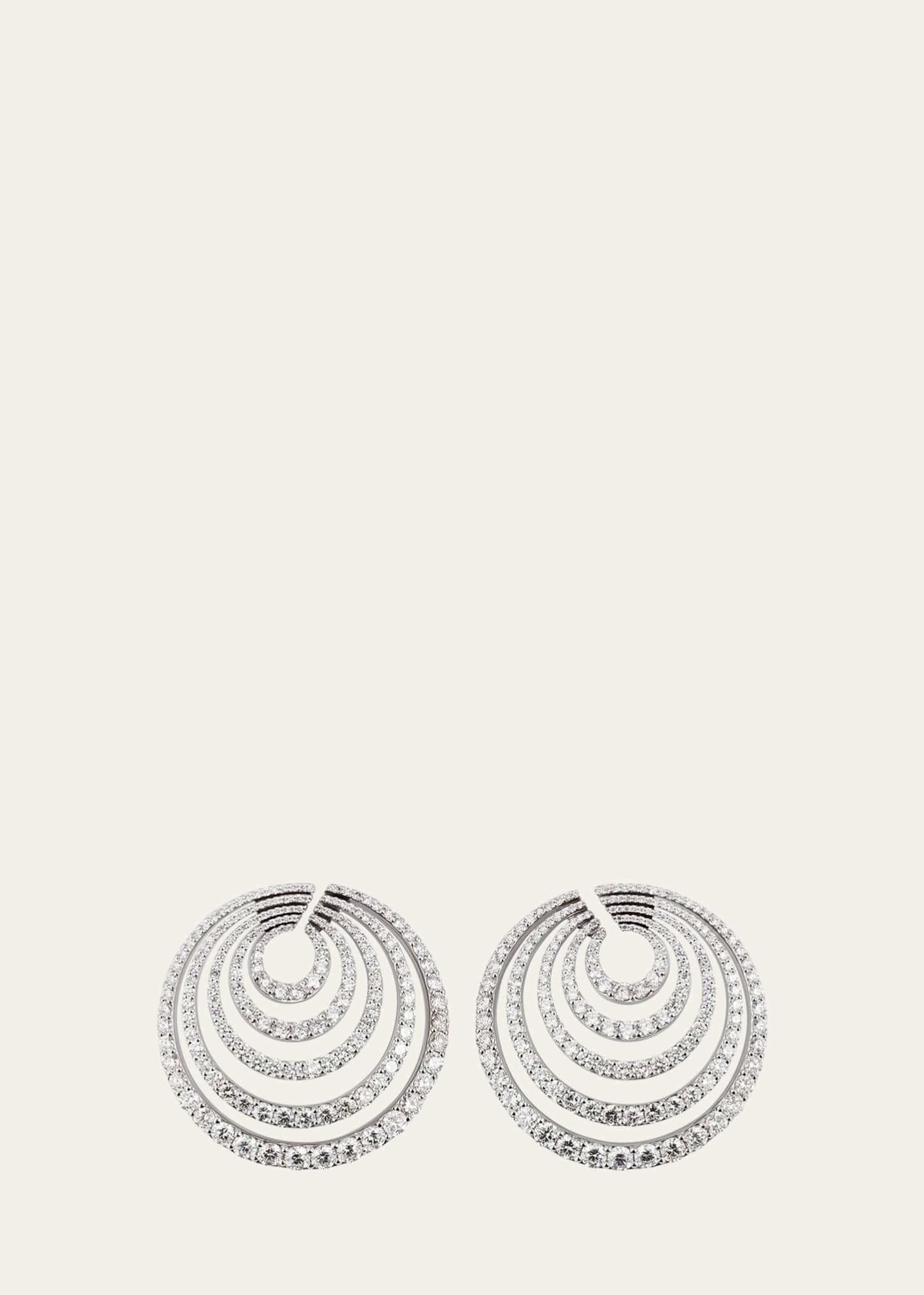 Bayco White Gold Spiral Earrings with Diamonds Image 1 of 4