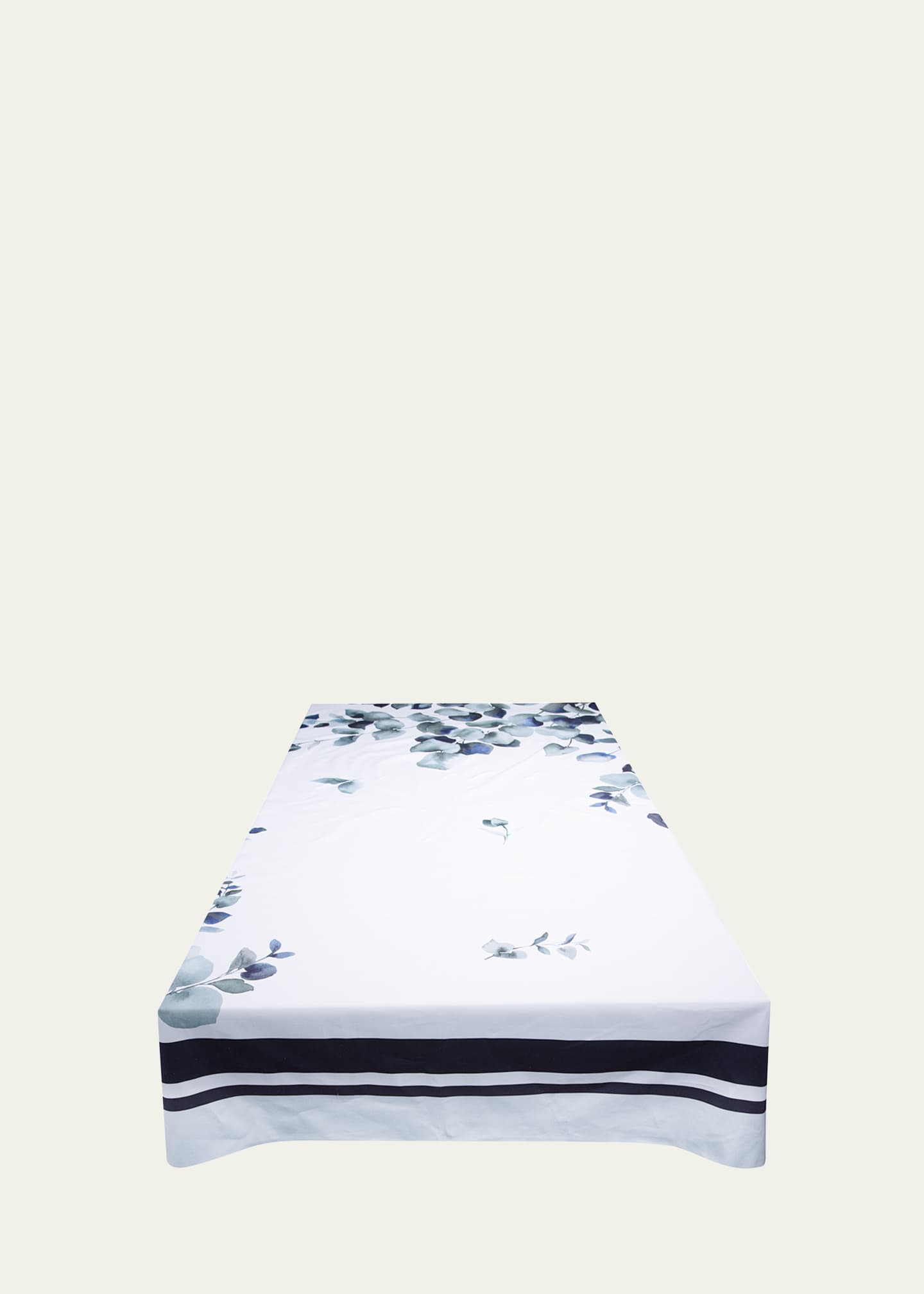 The Lino Eucalyptus Navy Tablecloth, 71" Square Image 3 of 3