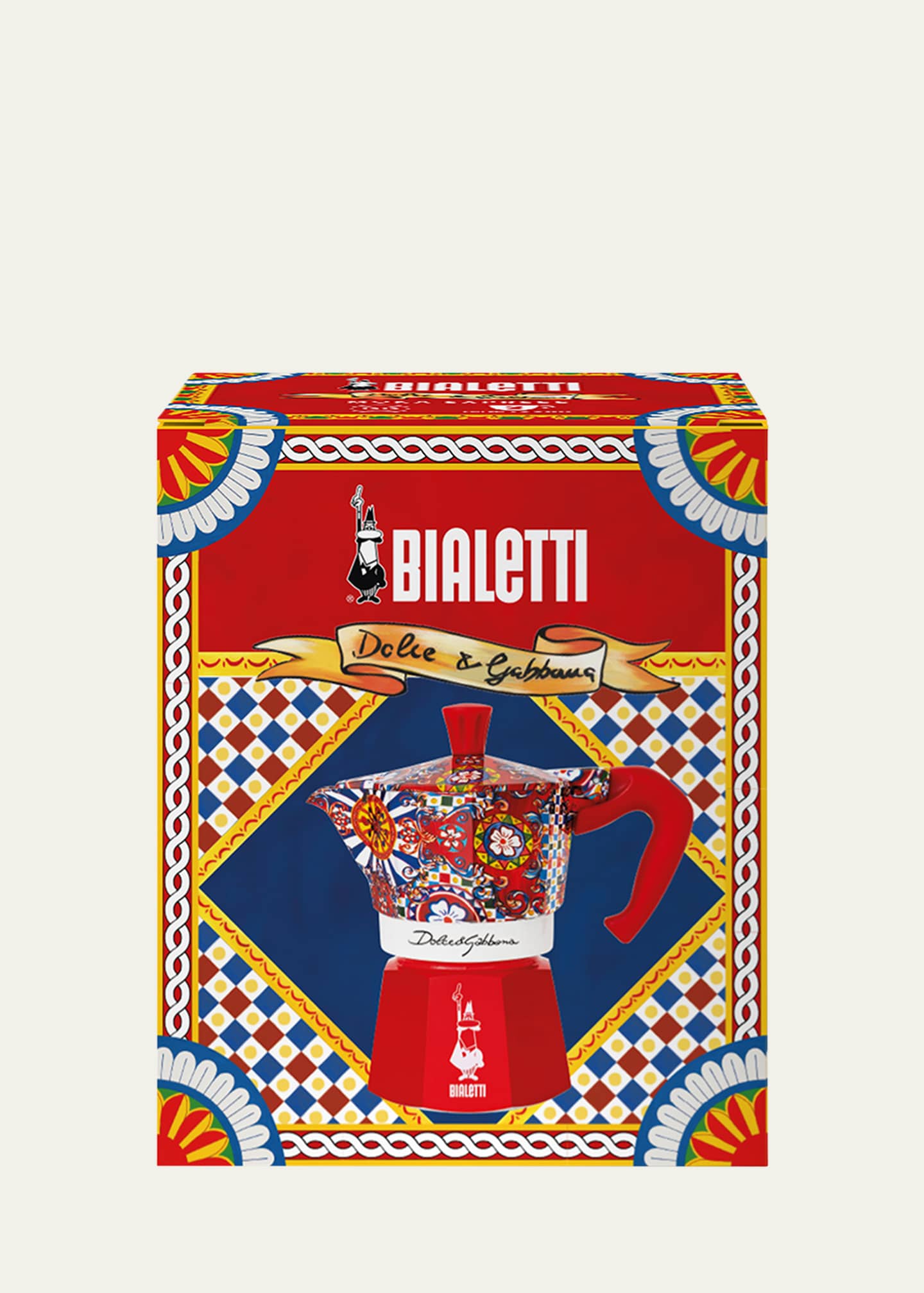 Bialetti x Dolce&Gabbana 2 Cup Moka Pot With Porcelain Cups And Golden  Stirrers - Bergdorf Goodman