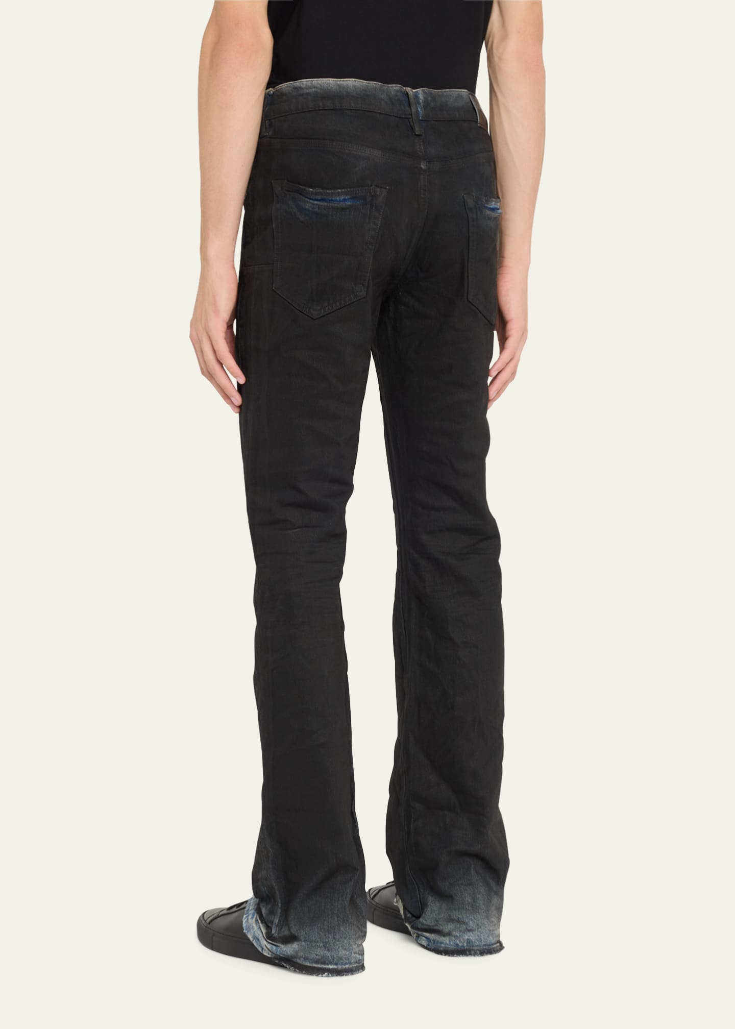 Coated online flare jeans