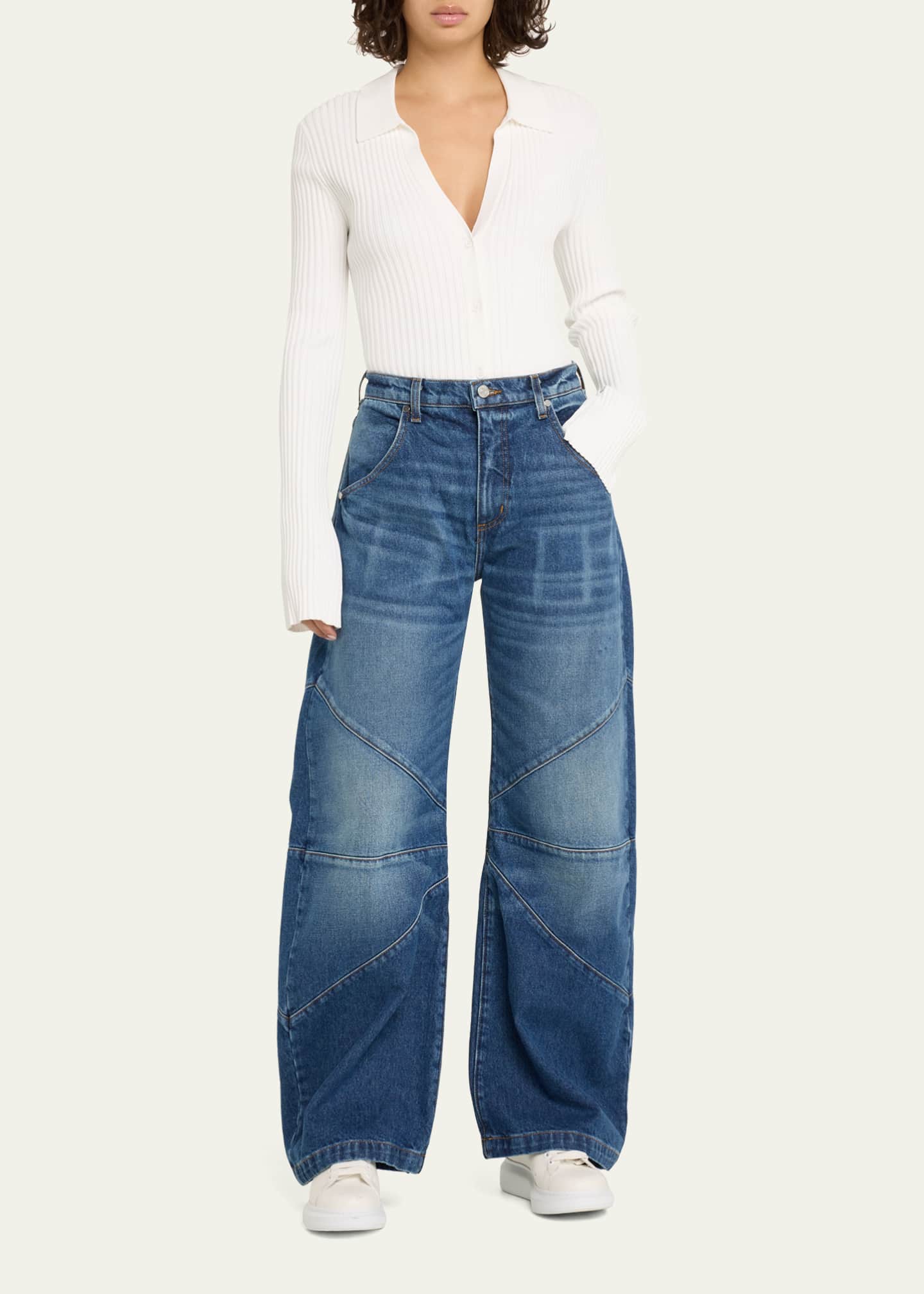 Frederic Mid-Rise Wide Curved Jeans - Thumbnail 2