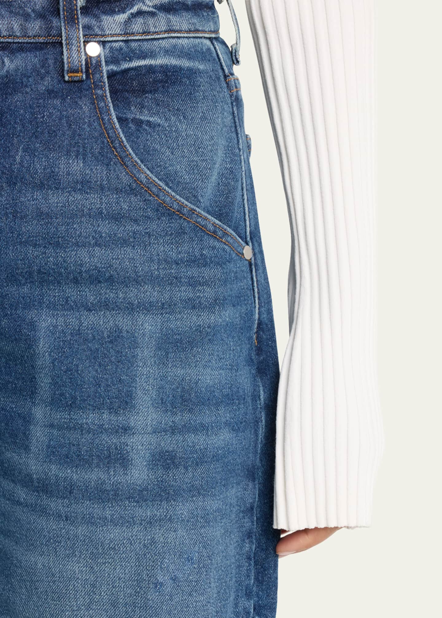 Frederic Mid-Rise Wide Curved Jeans - Thumbnail 5
