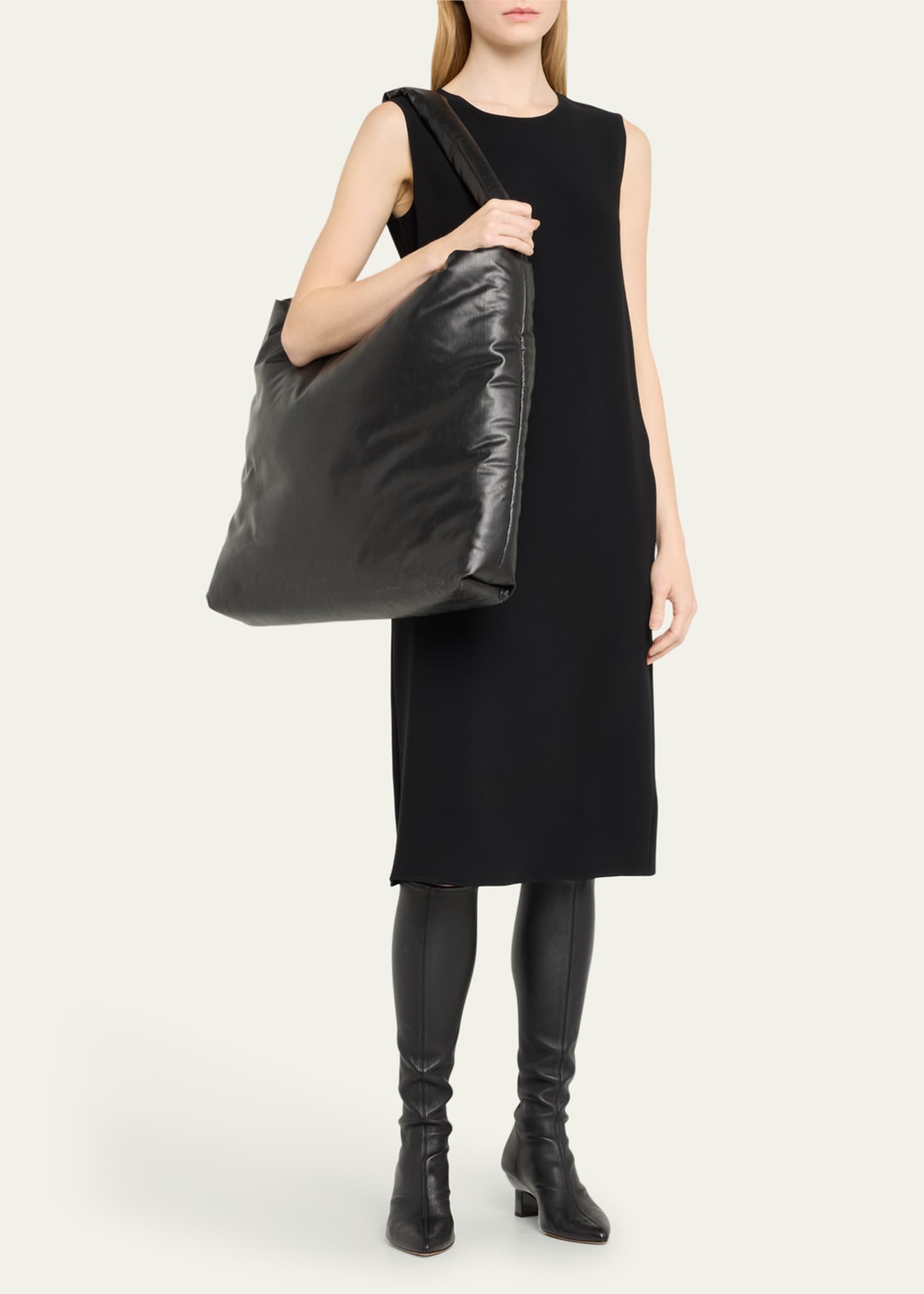 Pre-owned: KASSL Leather Pillow Tote in Black