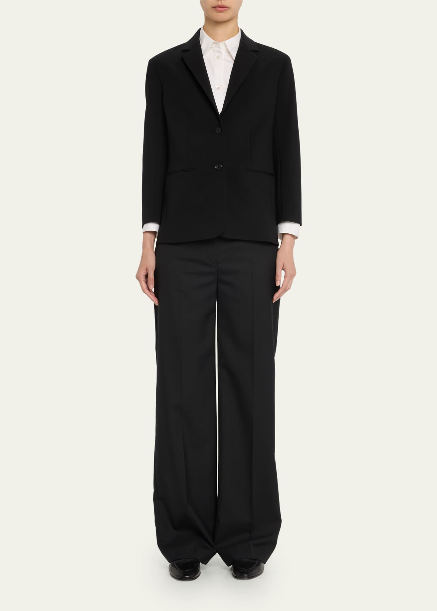 THE ROW Schoolgirl Three-Quarter Sleeve Wool Jacket - Bergdorf Goodman