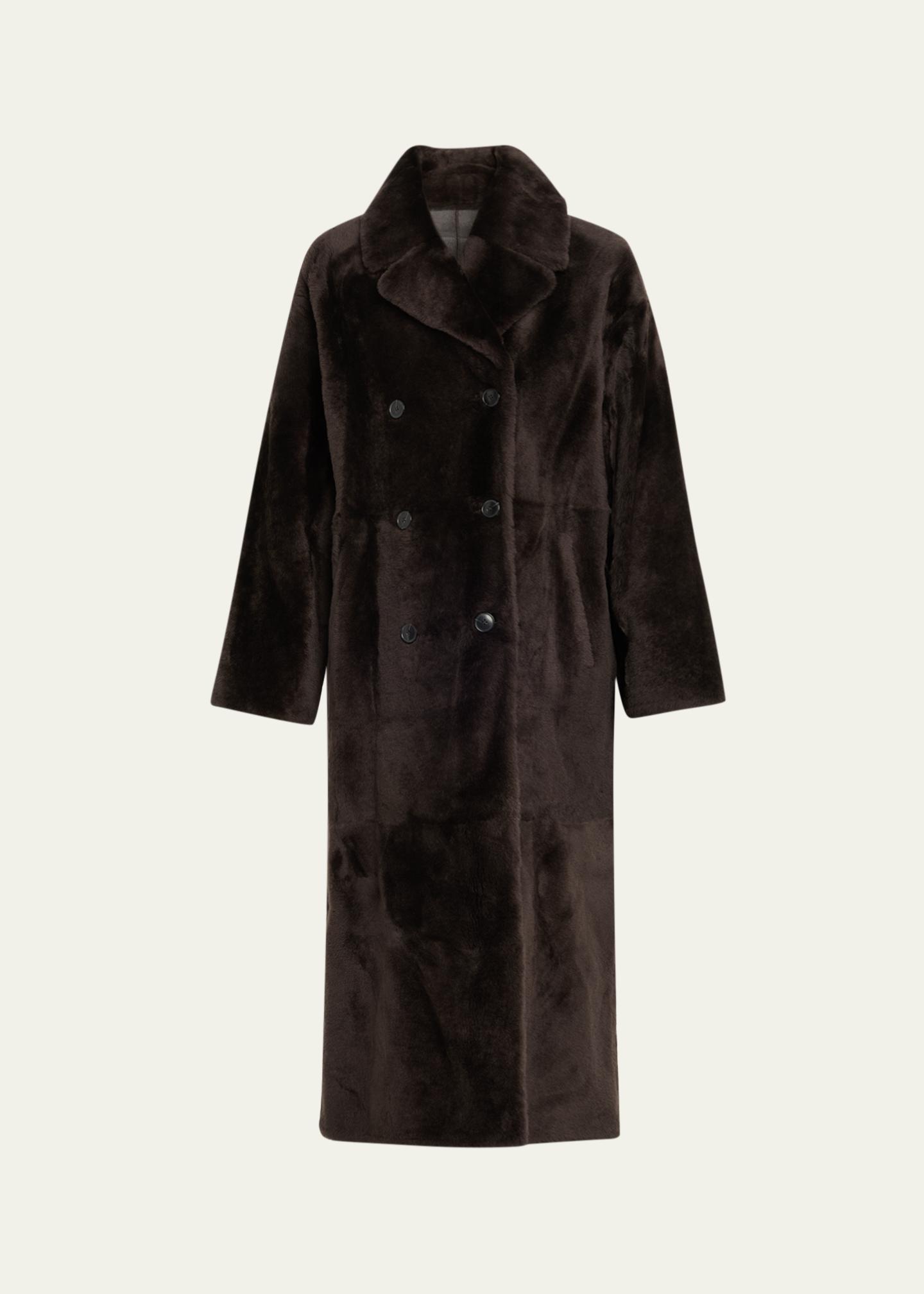 Yves Salomon Lacon Double-Breasted Shearling Coat - Bergdorf Goodman